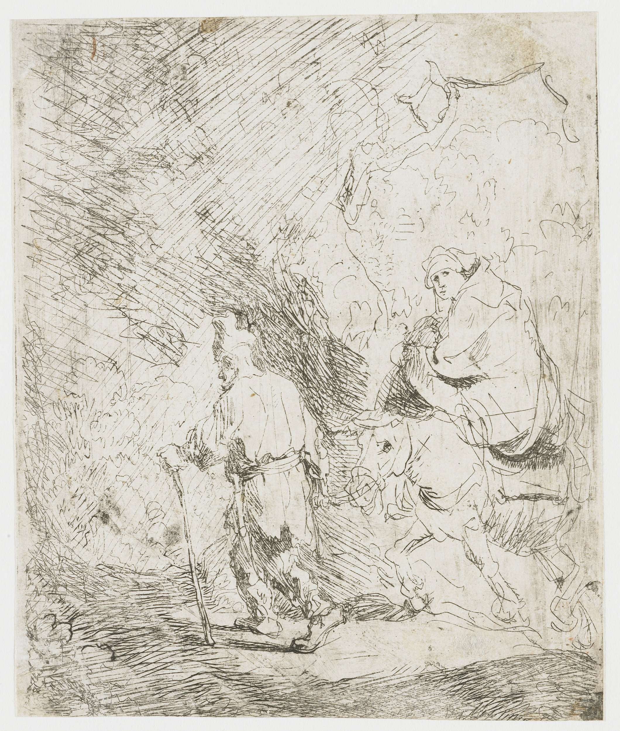 宗教故事演绎主题 - 逃亡埃及途中 - 描绘人物于逃亡场景 