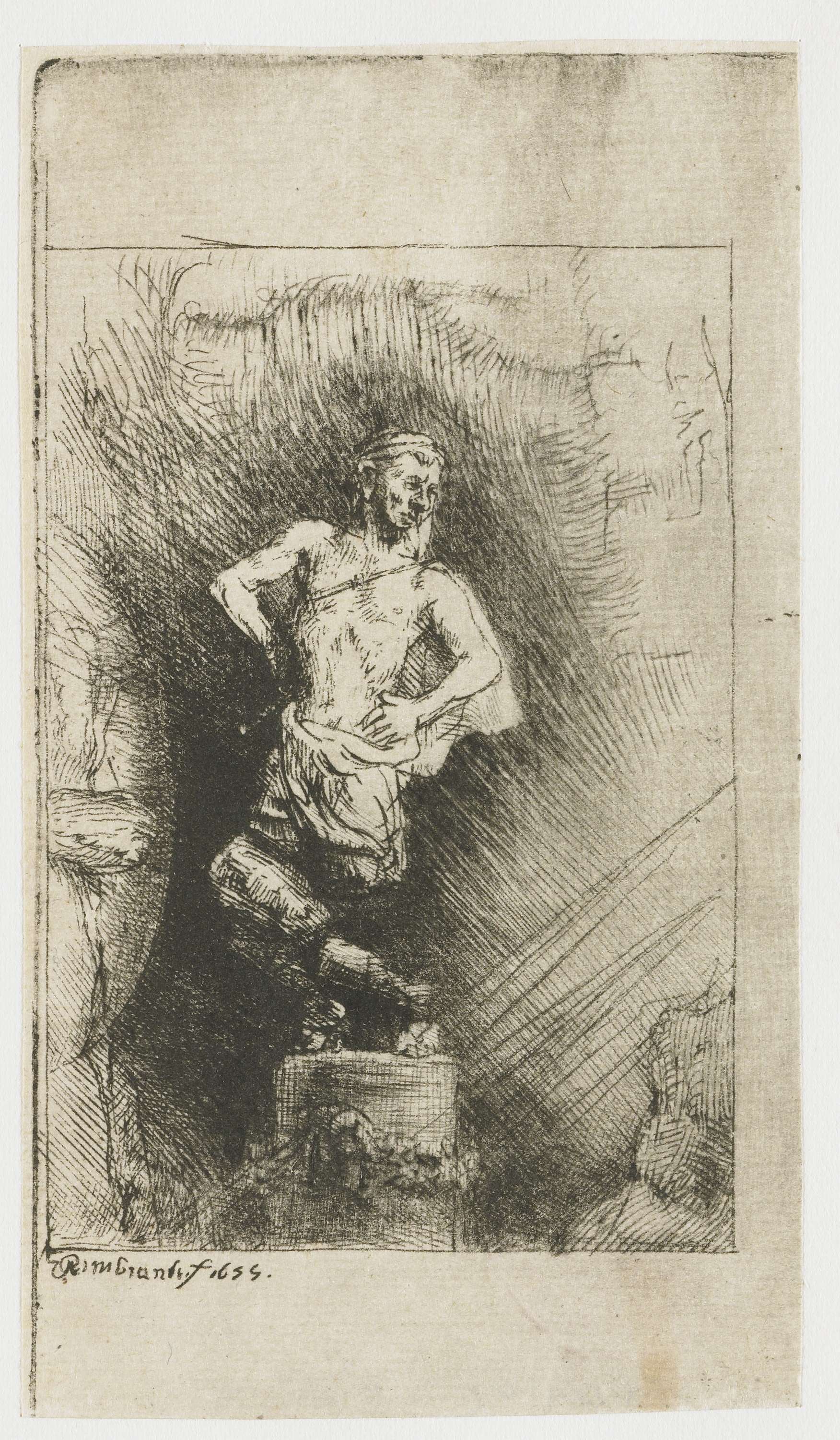 人物肖像刻画主题 - 伦勃朗作品 - 男子姿态神情之刻画 