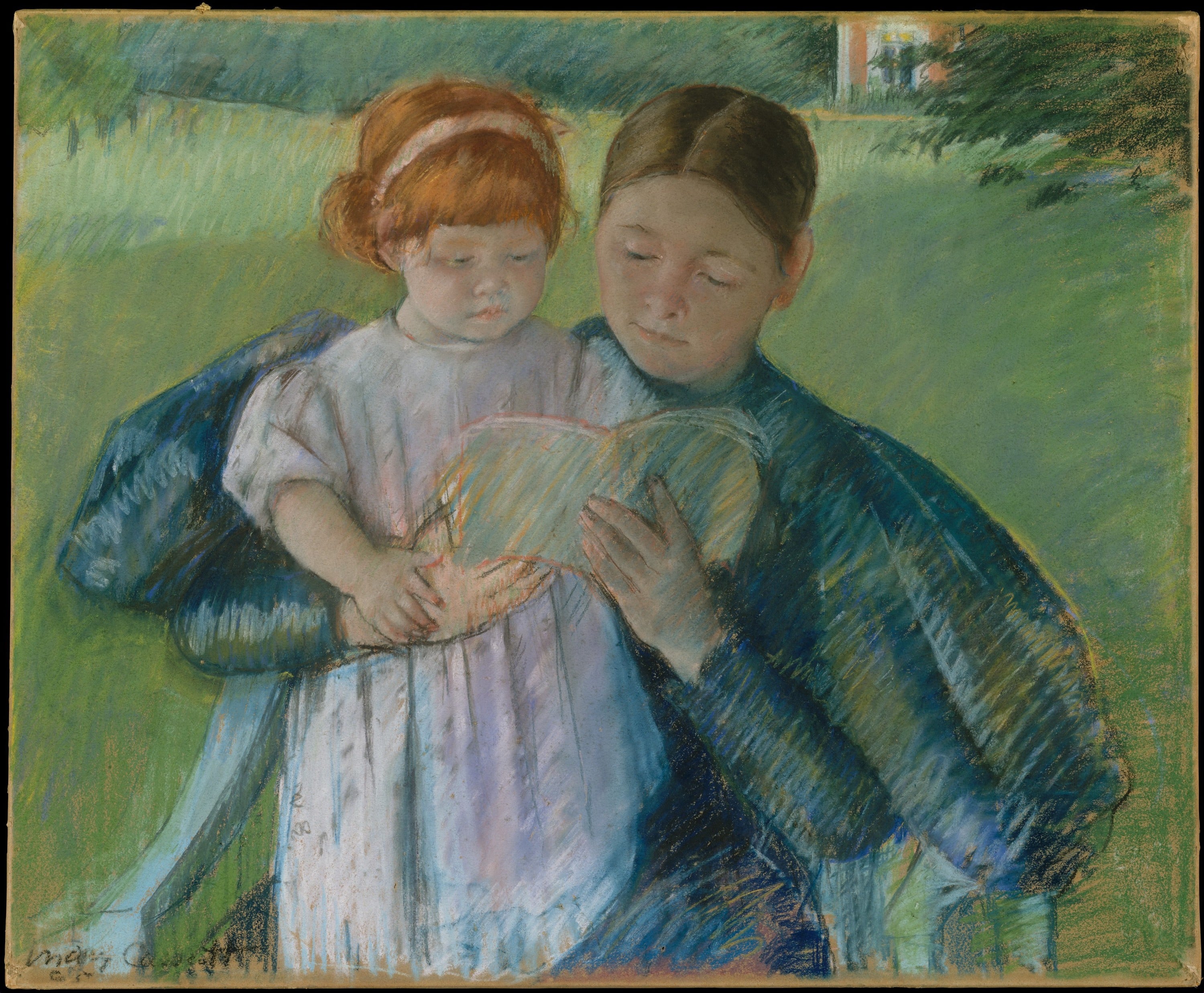 母子亲情表达主题 - 阅读 - 母亲与孩子共读一本书 