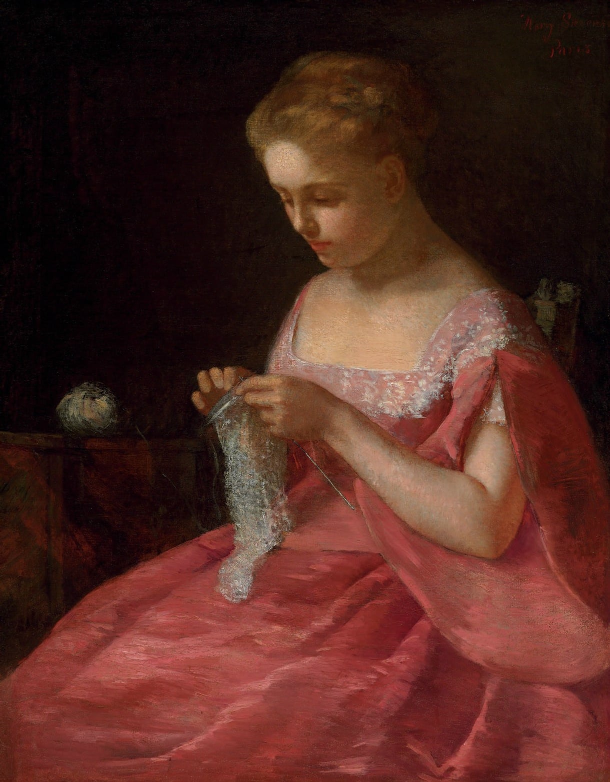 女性生活场景主题 - 编织的女子 - 女子专注编织的优雅瞬间 