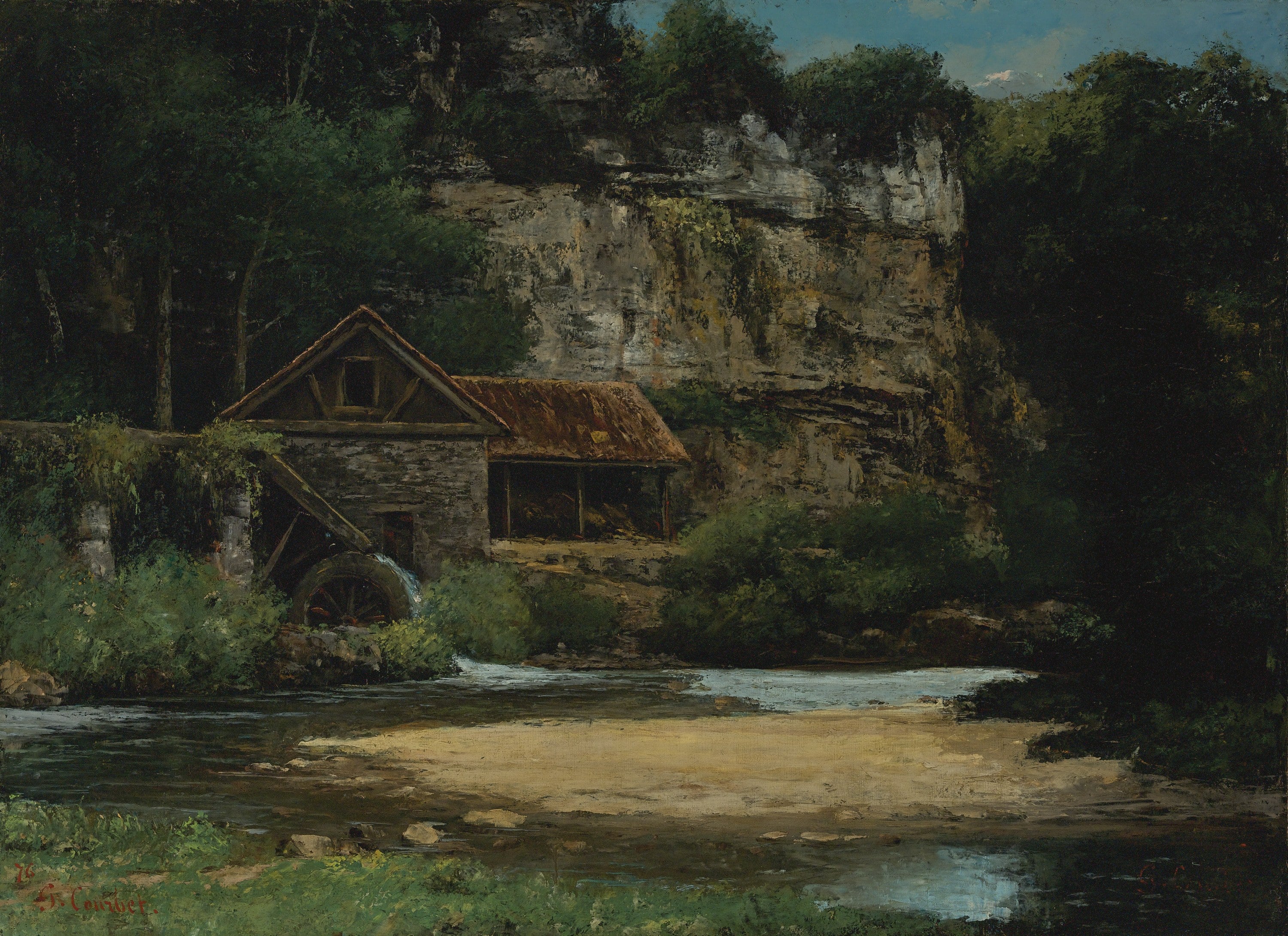 自然风景描绘主题 - 溪边磨坊 - 溪边磨坊的静谧自然景 