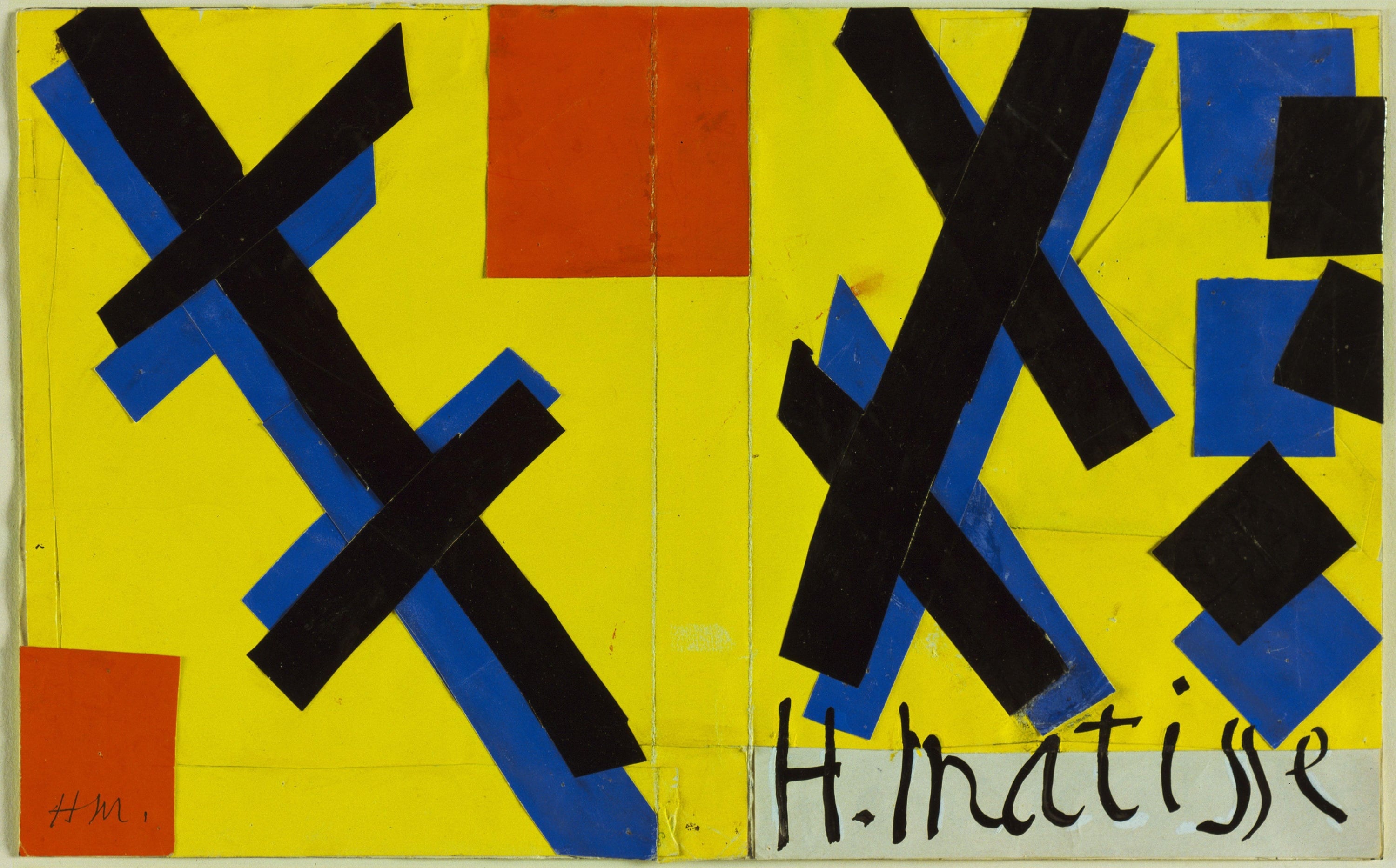 色彩构成创新主题 - 无题 - 黄蓝黑红构成抽象画面 