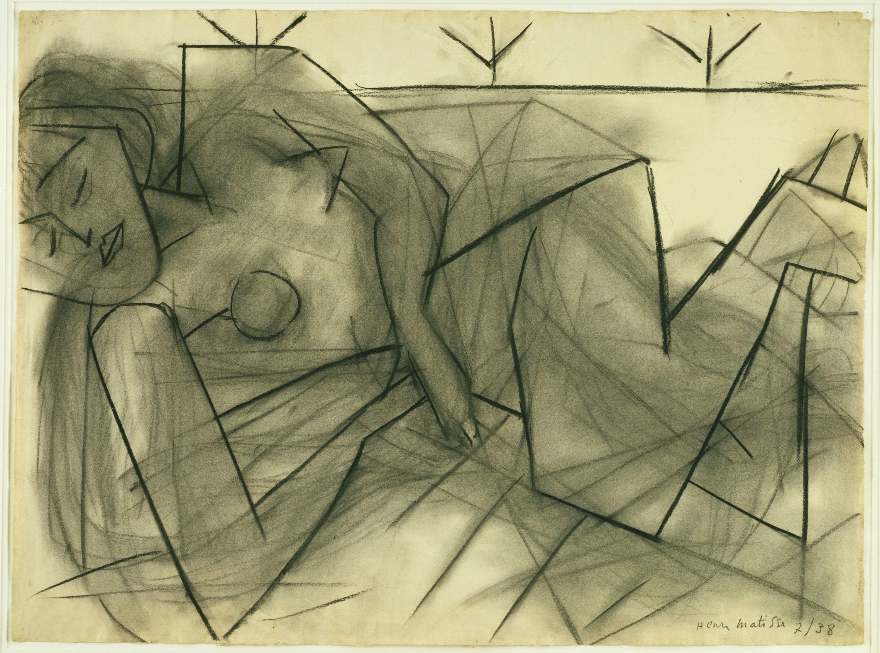 现代艺术风格主题 - 无题 - 线条勾勒抽象人体形态 