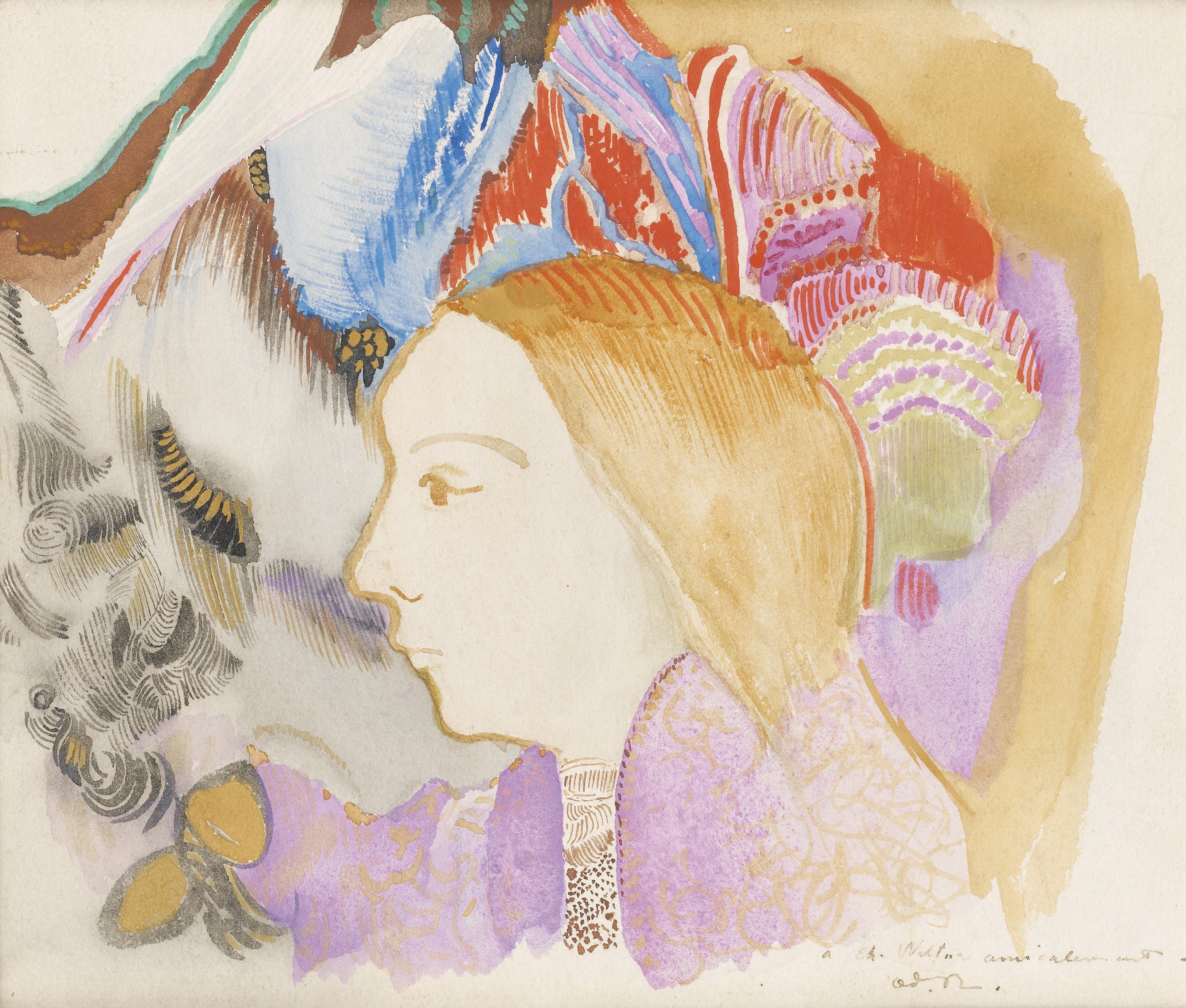 独特艺术风格主题 - 无题 - 色彩与线条交织的人像 