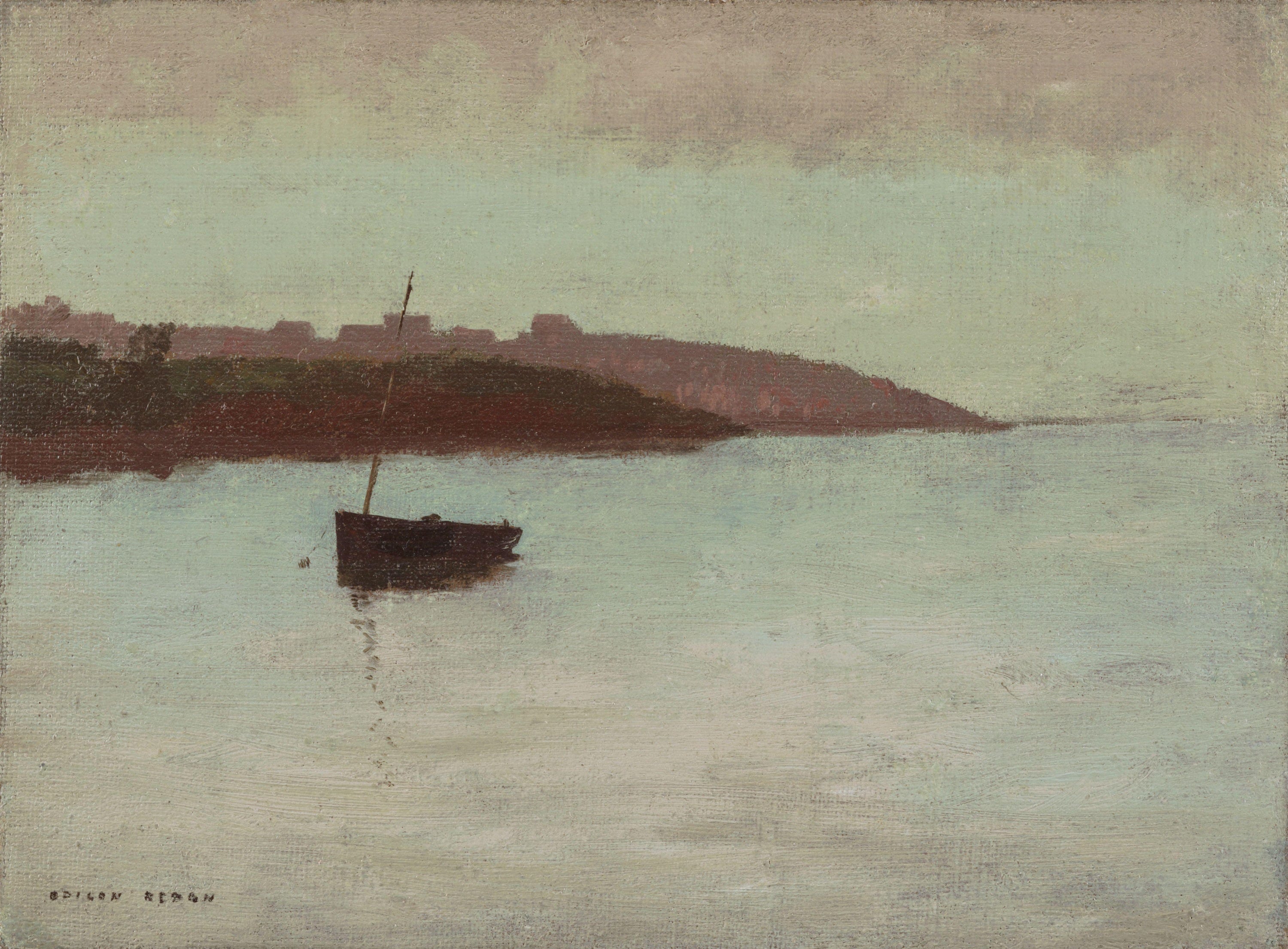 其他 - 无题 - 孤舟静泊于平静水域 