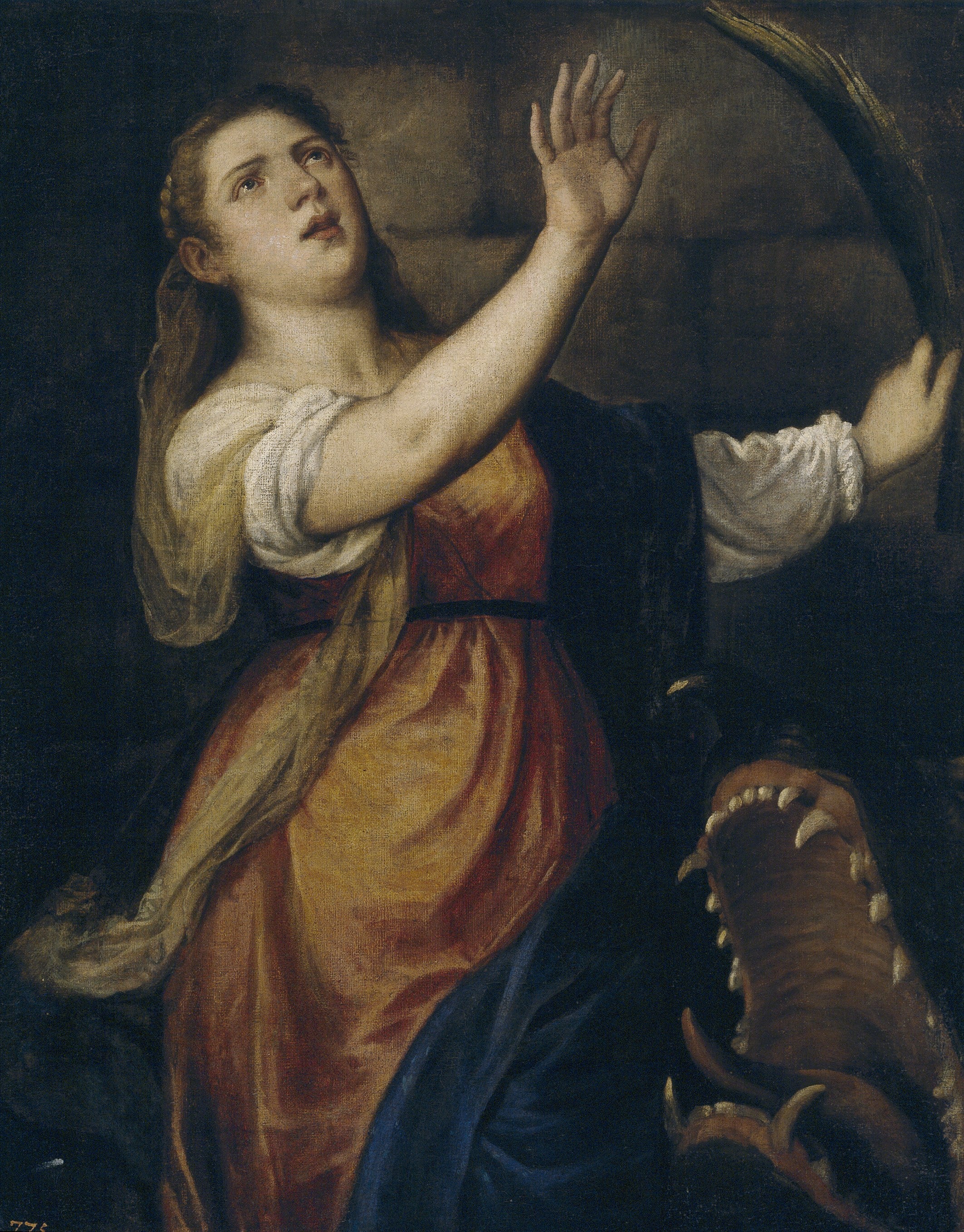 宗教神话场景主题 - 圣玛格丽特与龙 - 女子圣玛格丽特战恶龙 