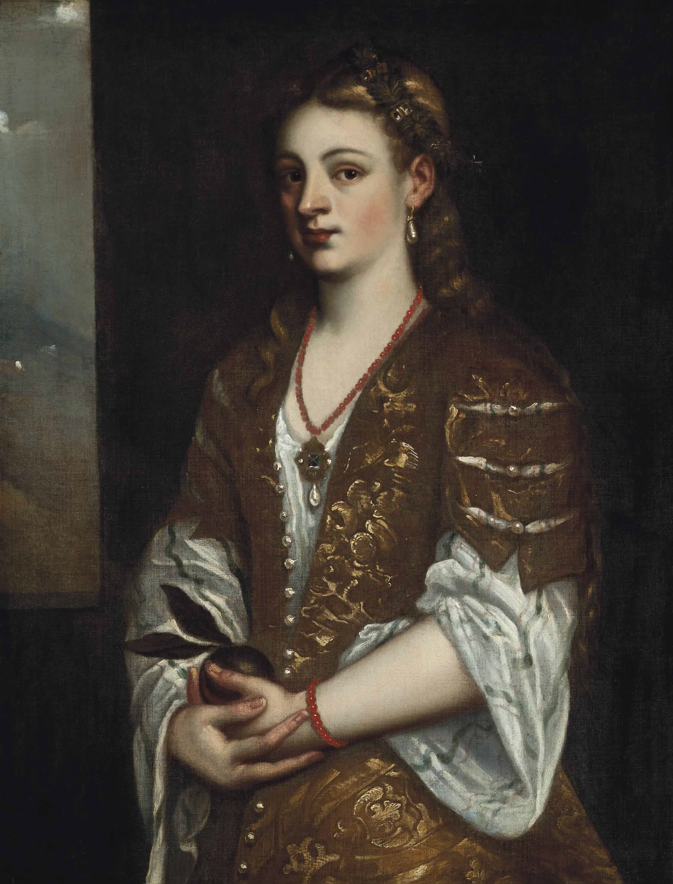 人物肖像刻画主题 - 未知肖像画 - 女子华丽装扮的肖像 