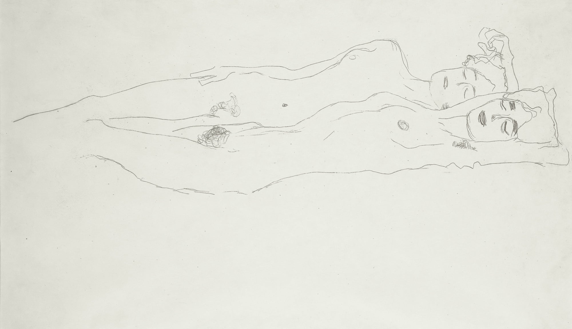 女性人体之美主题 - 无题 - 线条勾勒女性躺卧姿态 