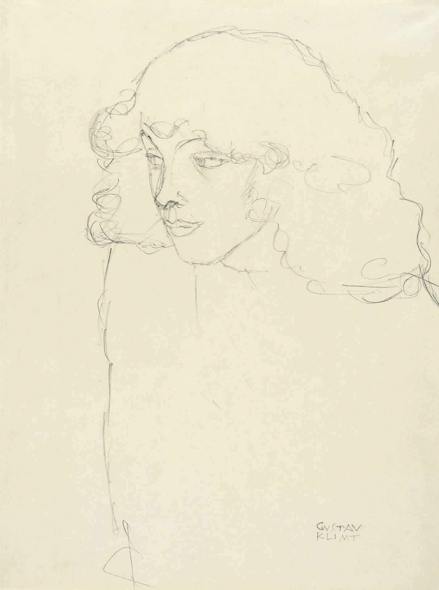 女性人体之美主题 - 古斯塔夫·克里姆特画作 - 线条勾勒女性优雅姿态 