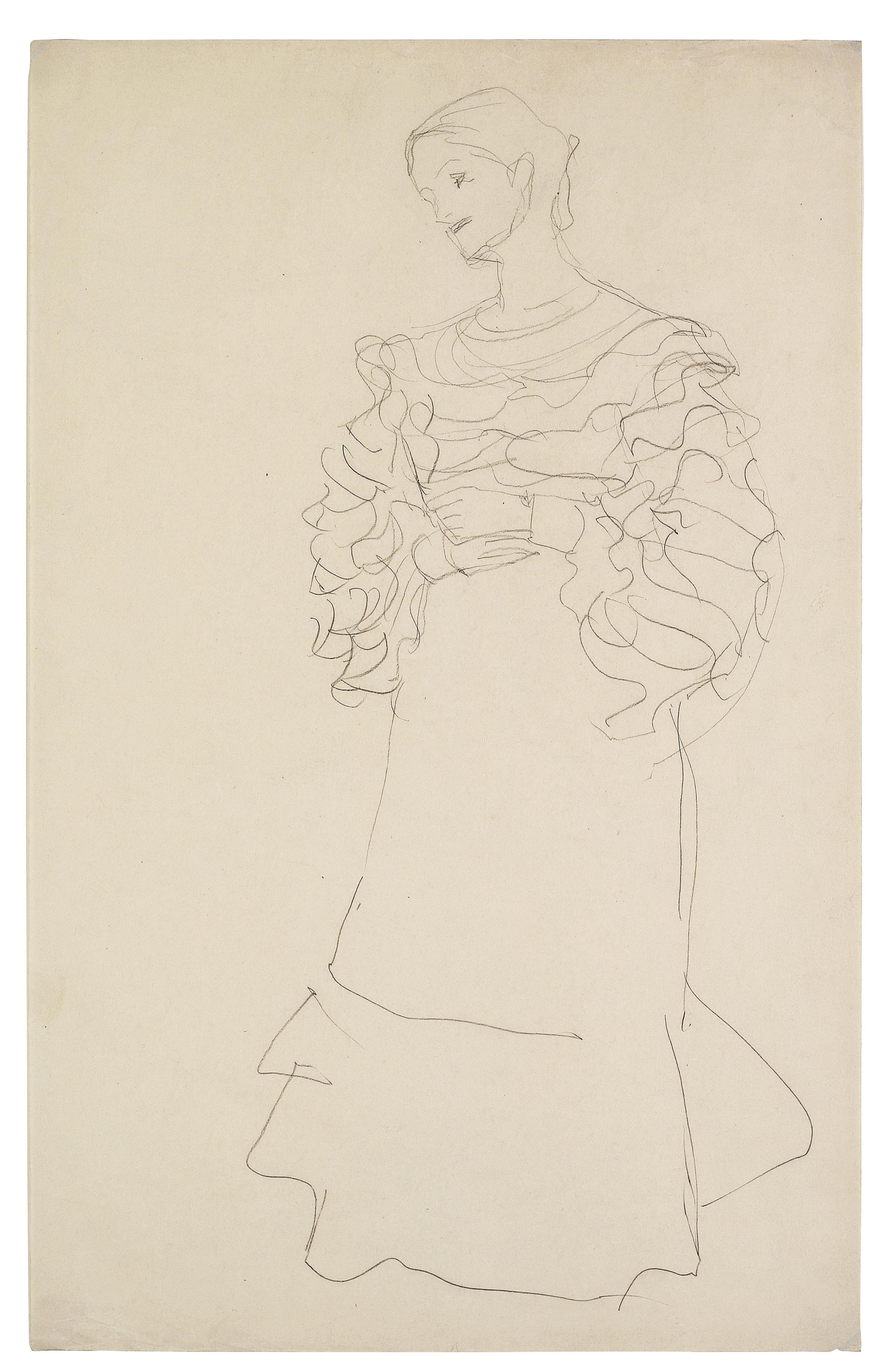 其他 - 佚名女性线条素描 - 简洁线条勾勒女性身姿 