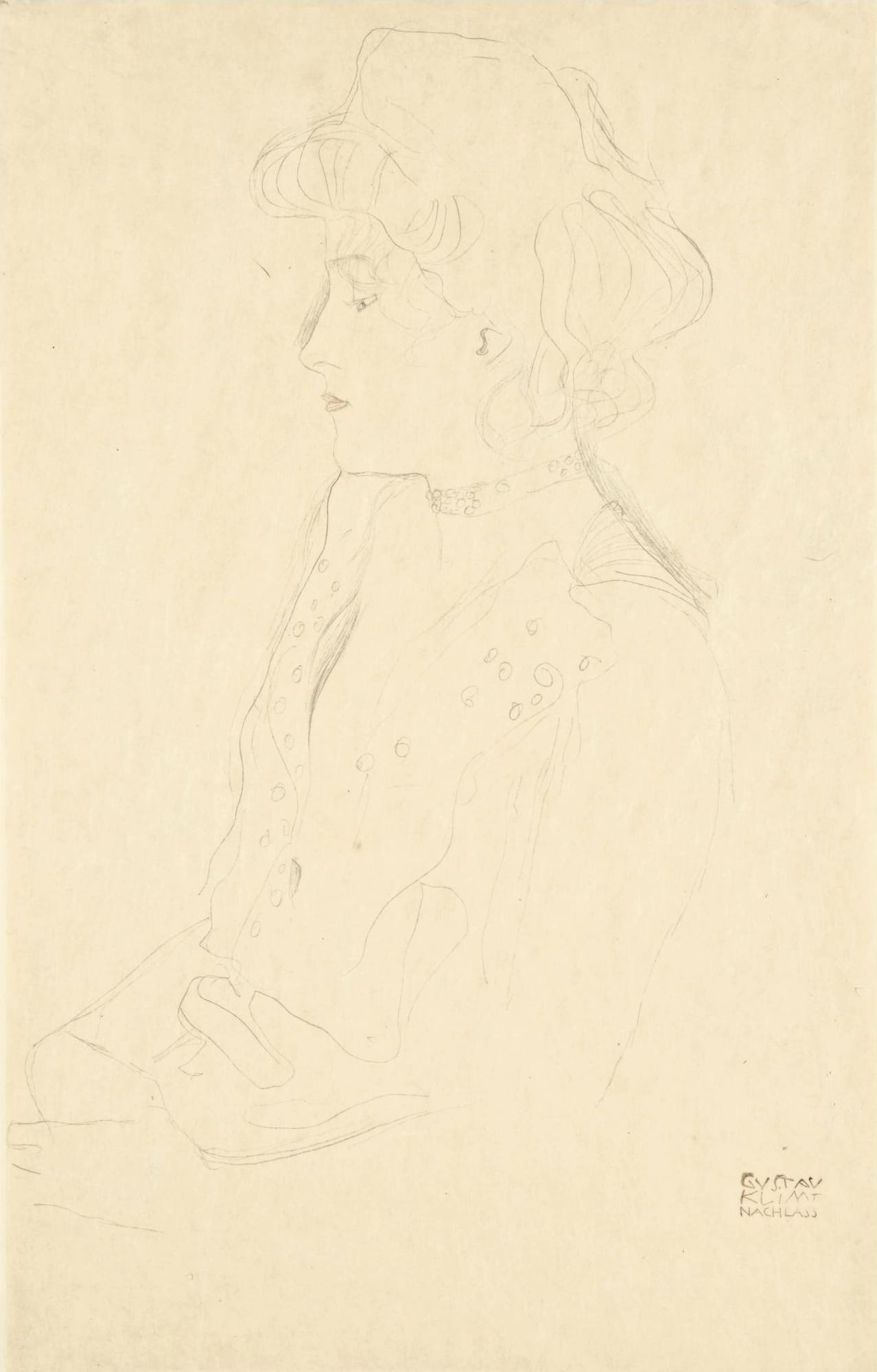 其他 - 佚名女性侧面速写 - 简洁勾勒女性侧面轮廓 