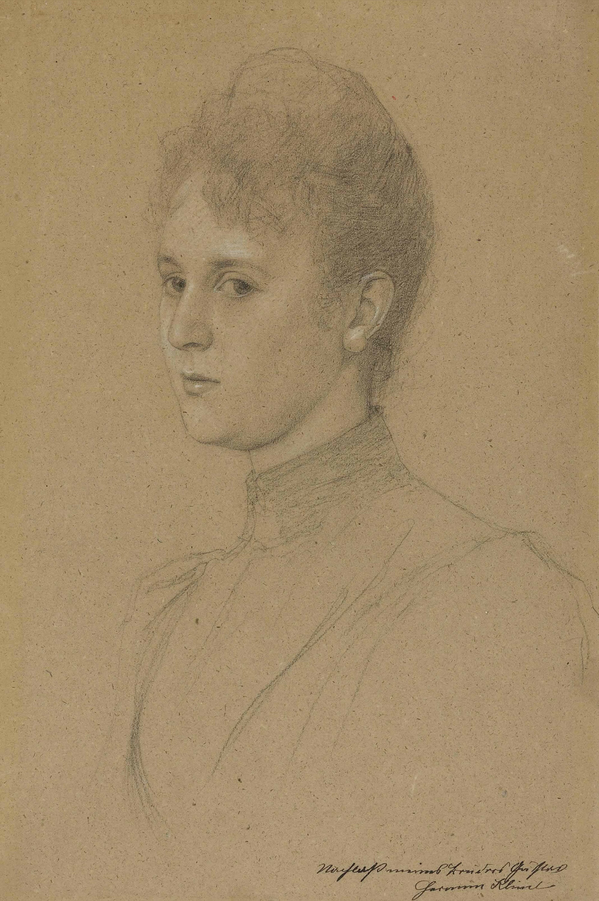 其他 - 无明确名称 - 女性侧面素描肖像画 