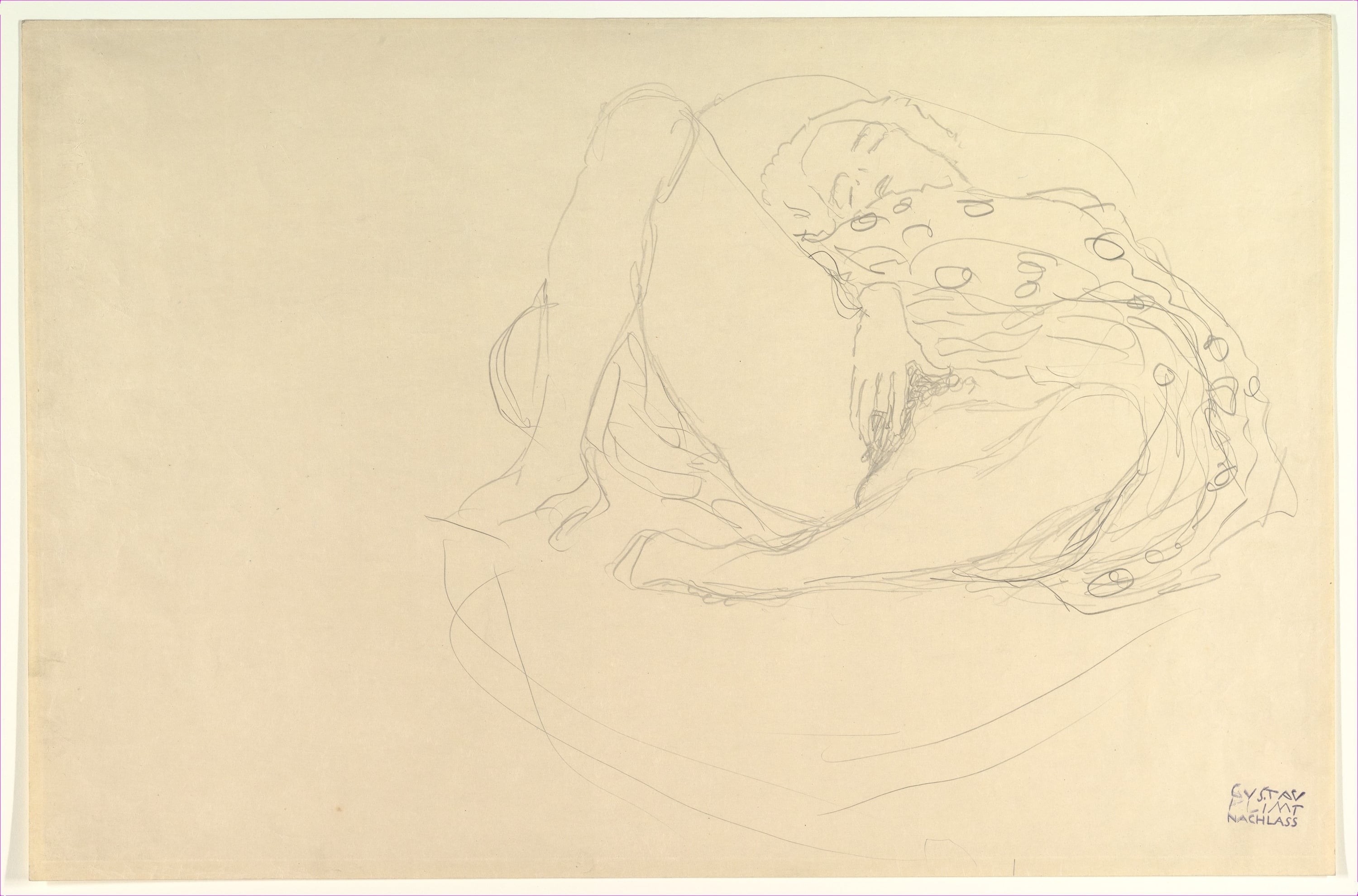 女性人体之美主题 - 未命名作品 - 线条勾勒女性躺卧姿态 