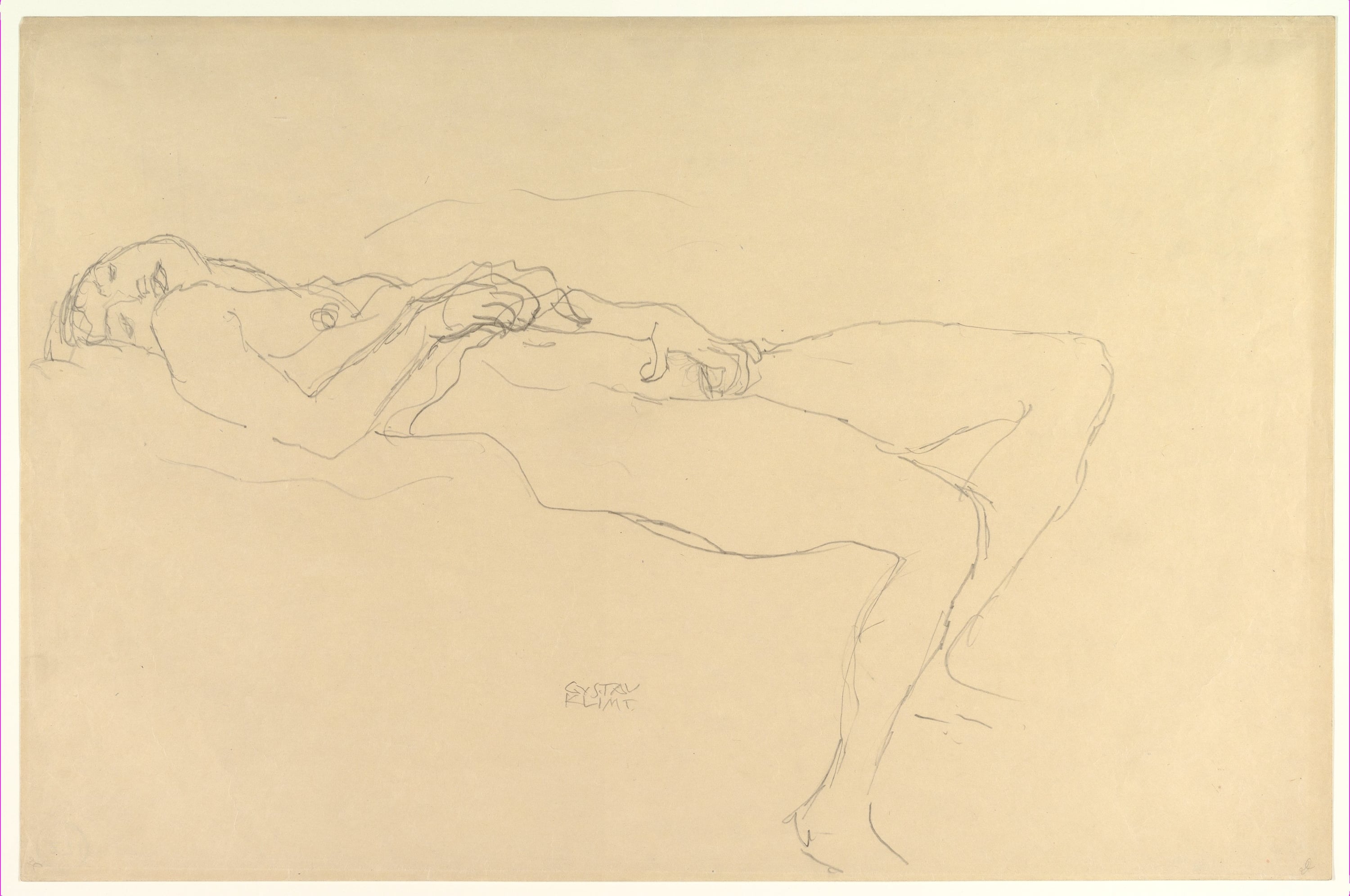 女性人体之美主题 - 无题 - 线条勾勒女性躺卧姿态 