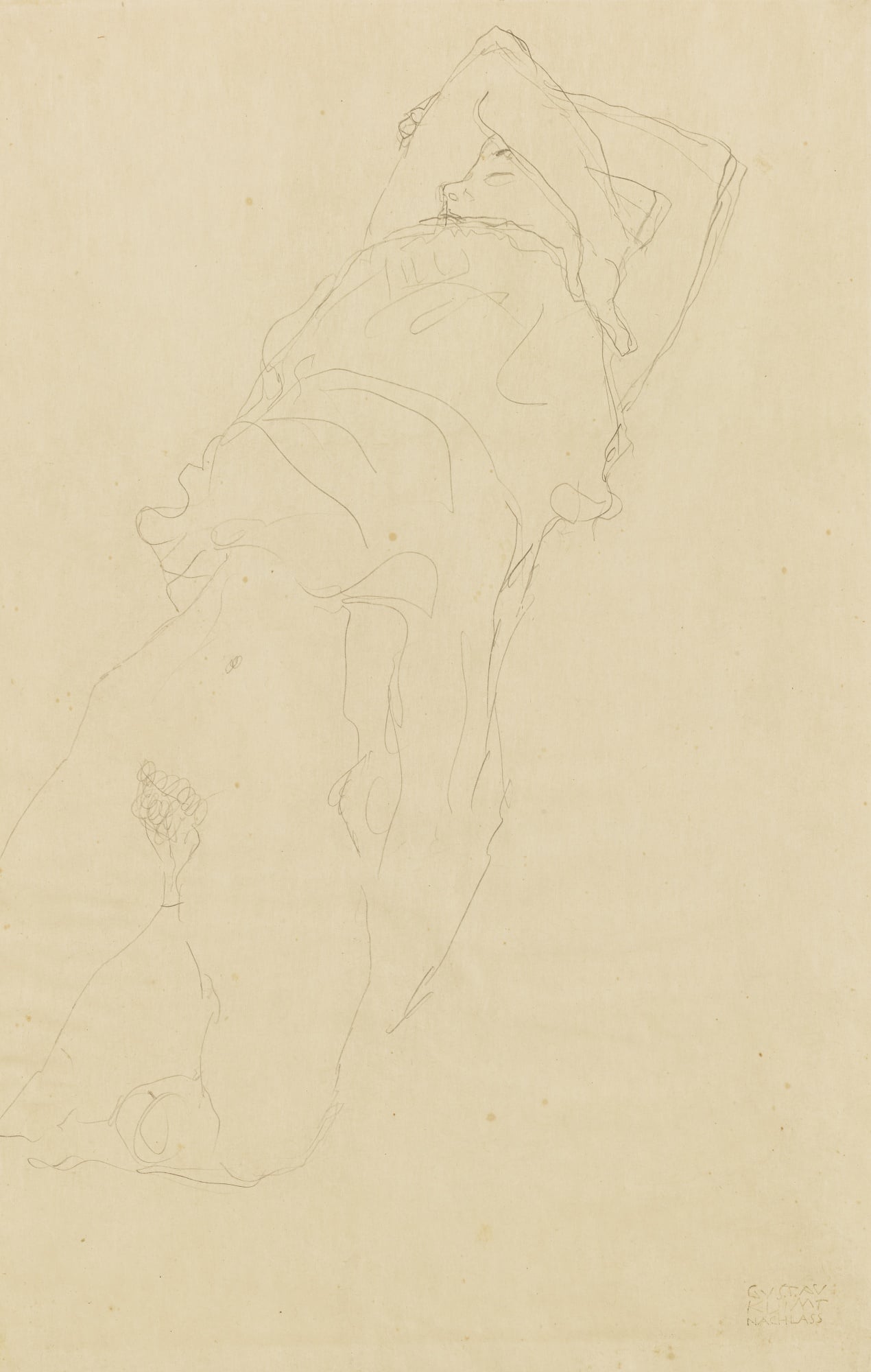 女性人体之美主题 - 无题 - 线条勾勒躺卧女性身姿 