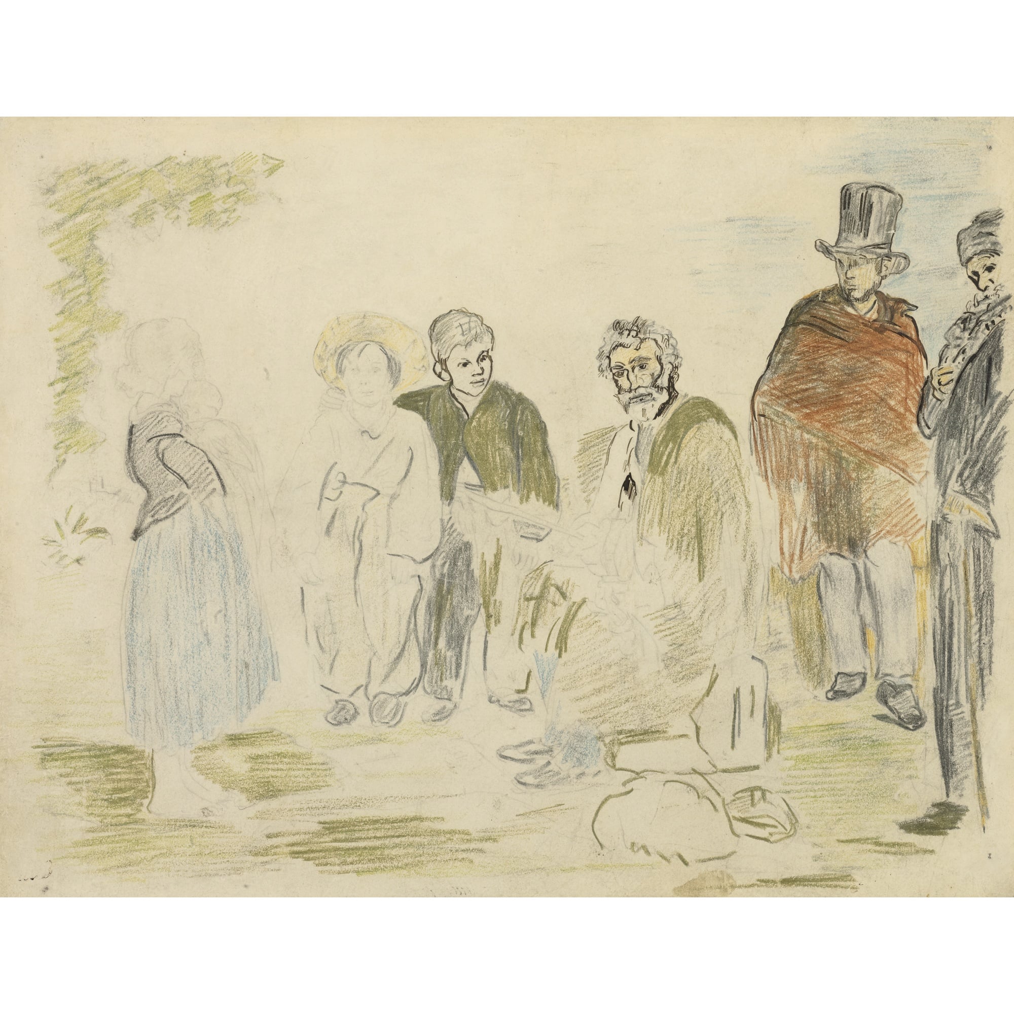 人物肖像塑造主题 - 佚名人物群像 - 多人物姿态神情的描绘 