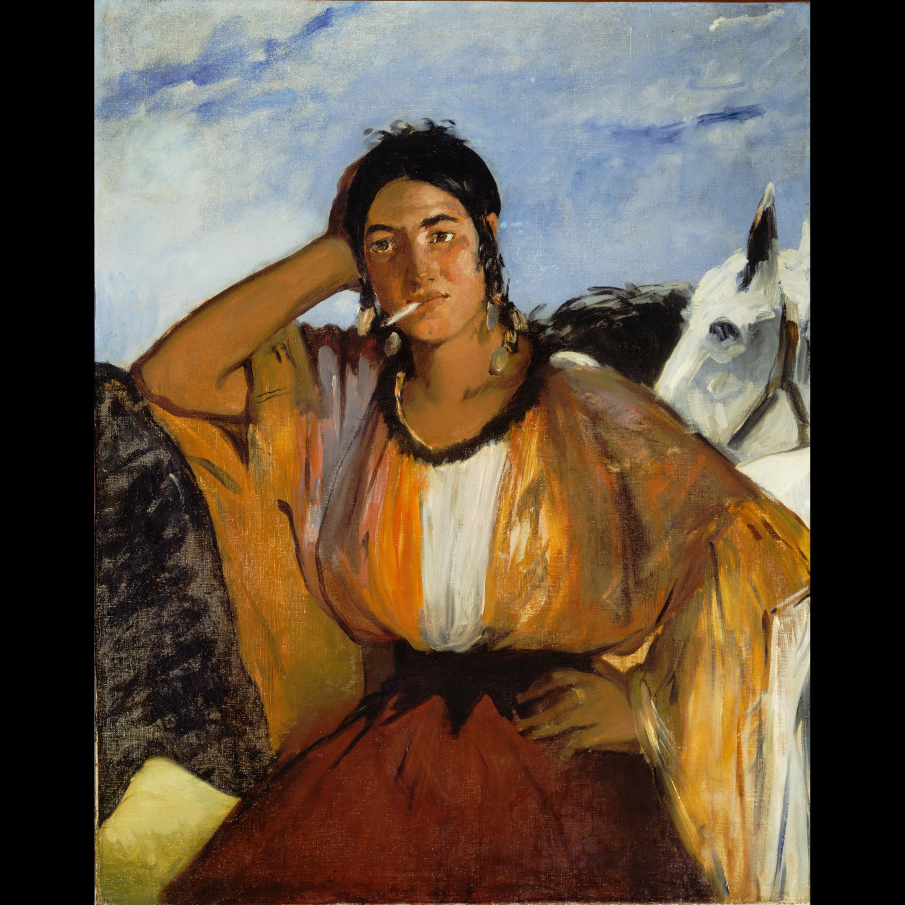 人物肖像塑造主题 - 叼烟女子肖像 - 绘女子叼烟的独特神态 