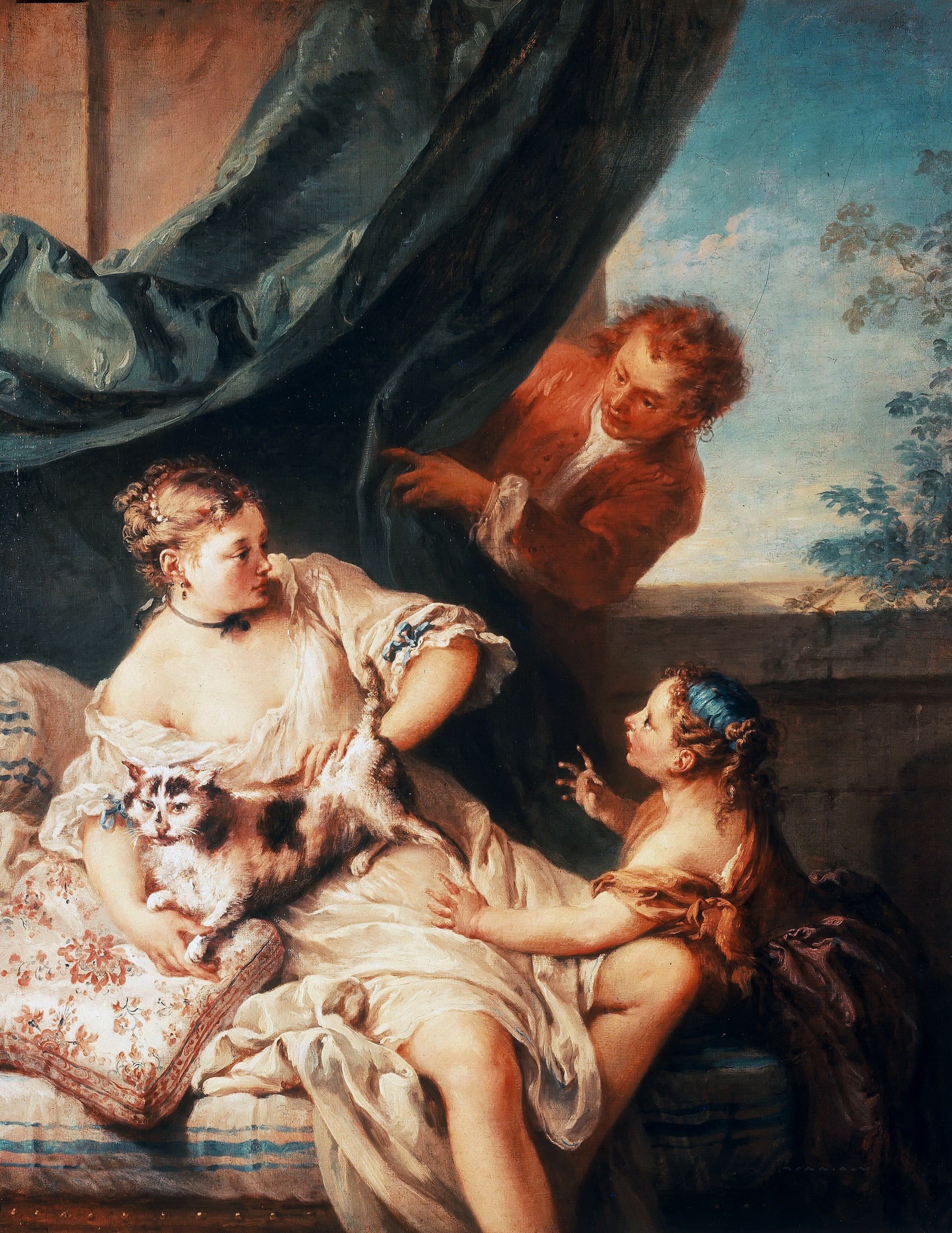 洛可可风格体现主题 - 未知名画作 - 展现洛可可风人物互动 