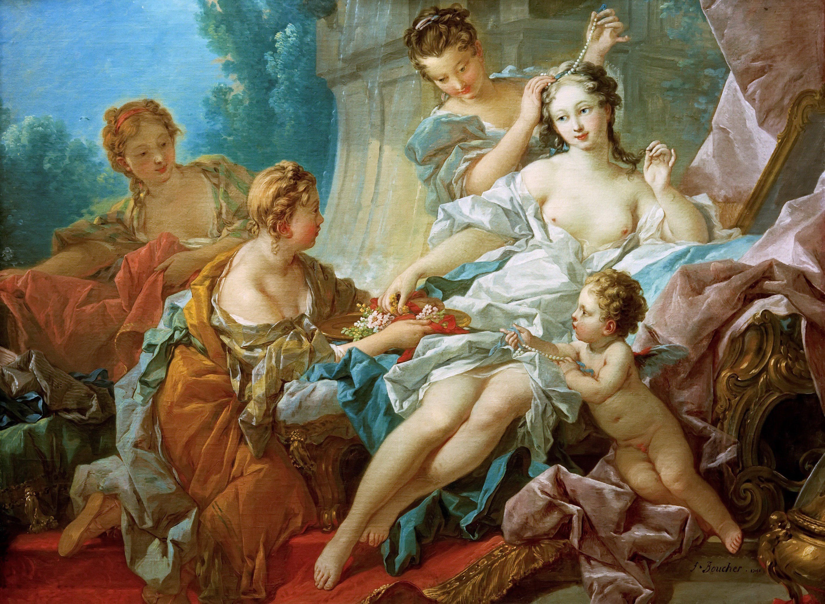 洛可可风格体现主题 - 梳妆 - 展现女性优雅梳妆场景 