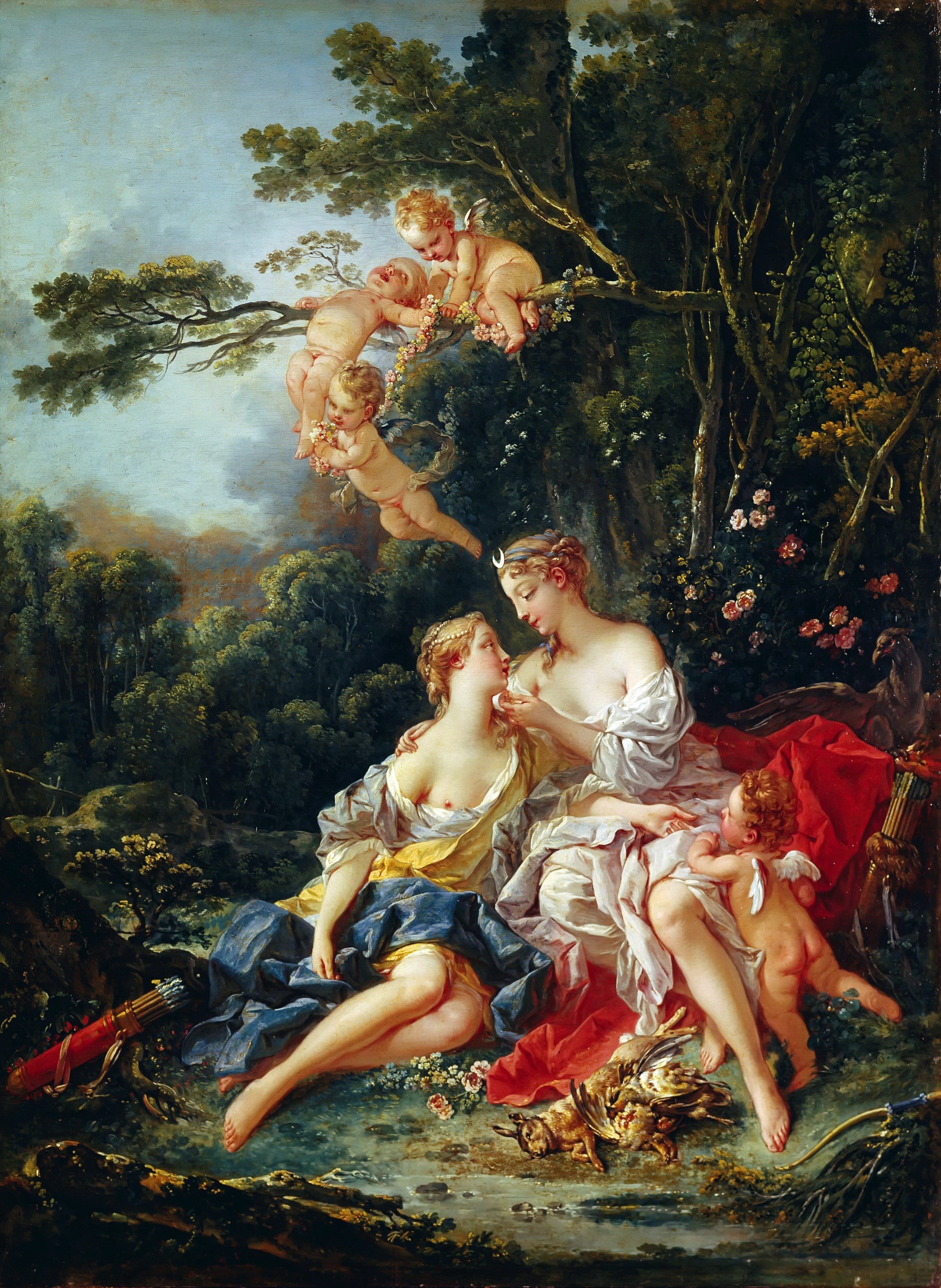 洛可可风格体现主题 - 未知名画作 - 展现洛可可风格神话场景 