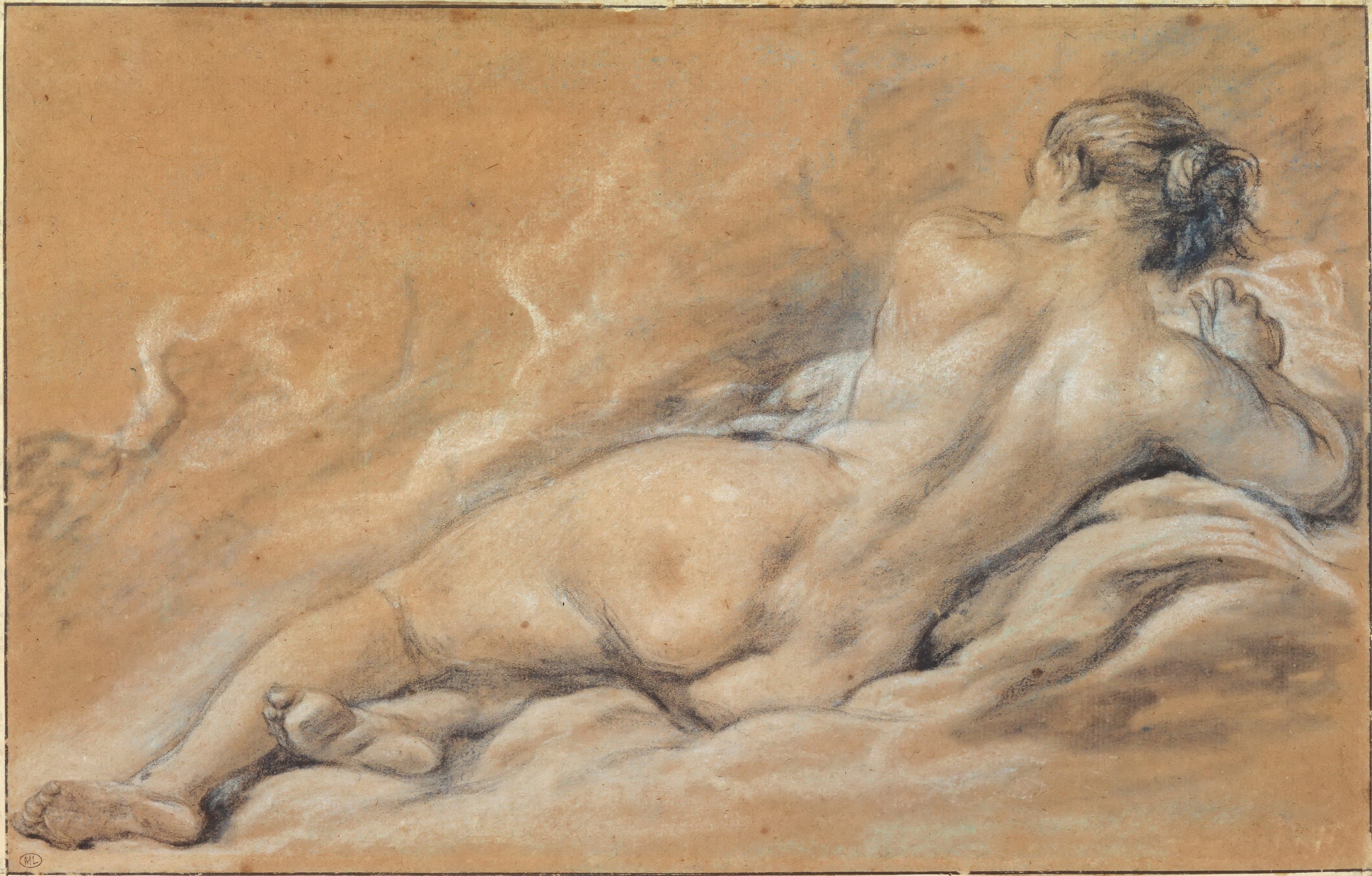 女性柔美形象主题 - 裸女侧卧习作 - 展现裸女侧卧柔美姿态 