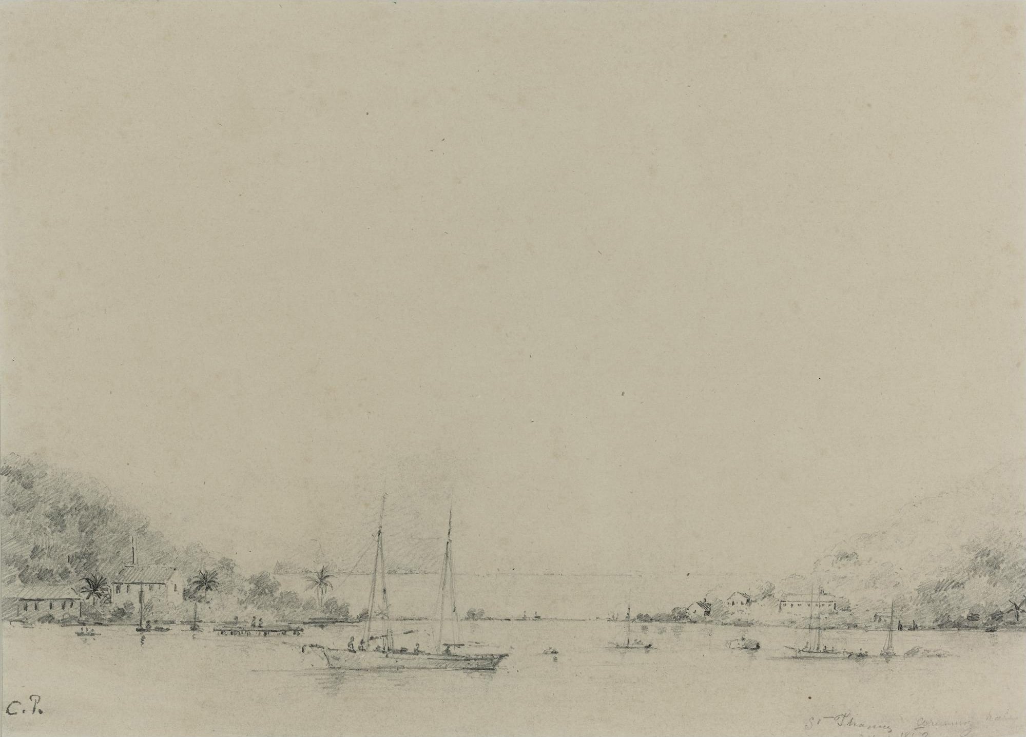 乡村风景风貌主题 - 未知 - 描绘岸边船只与屋舍景致 