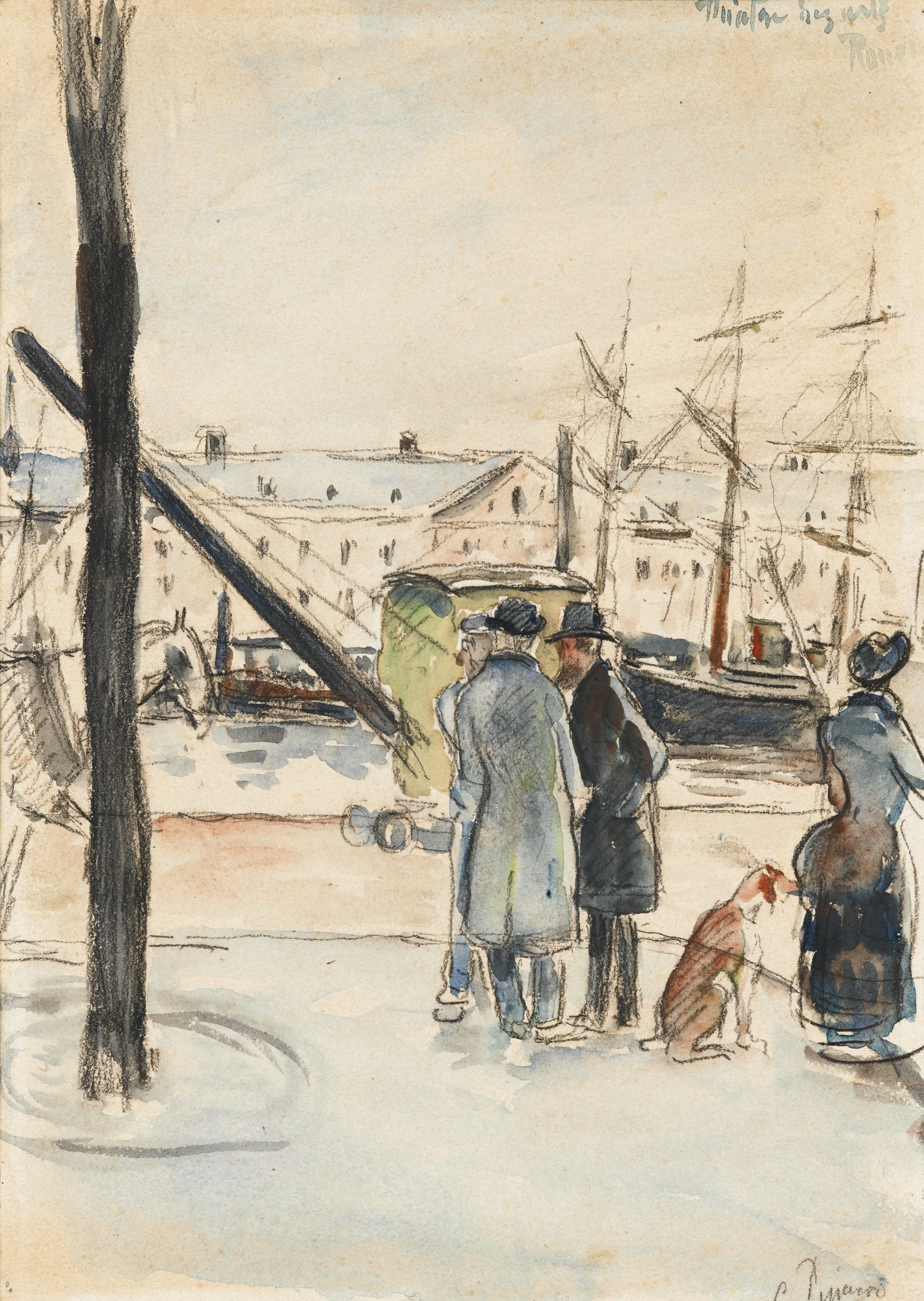 城市街景描绘主题 - 港口人物景致 - 港口人物与船只景致 