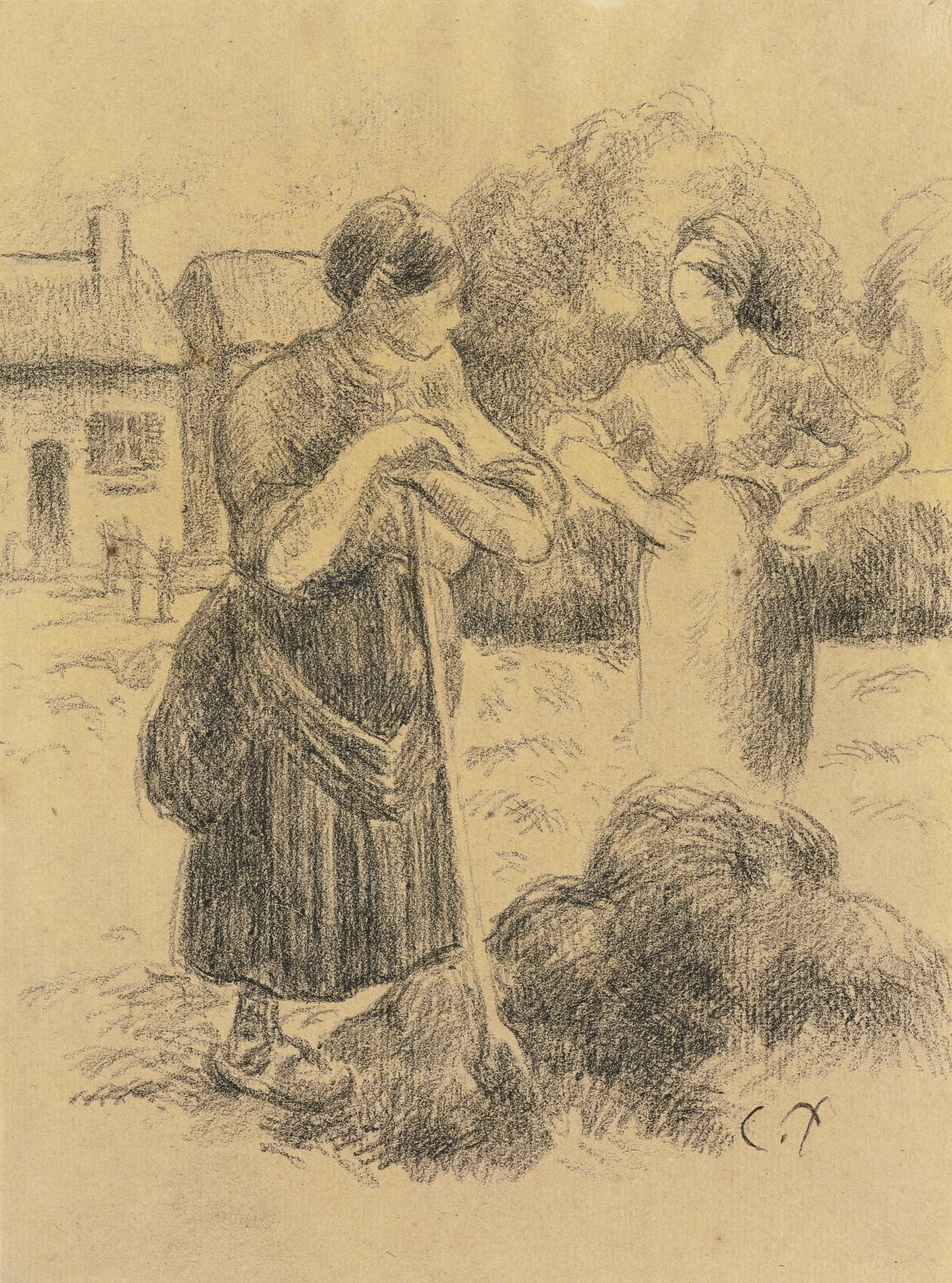 农民生活场景主题 - 暂无 - 描绘乡村女性劳作情景 