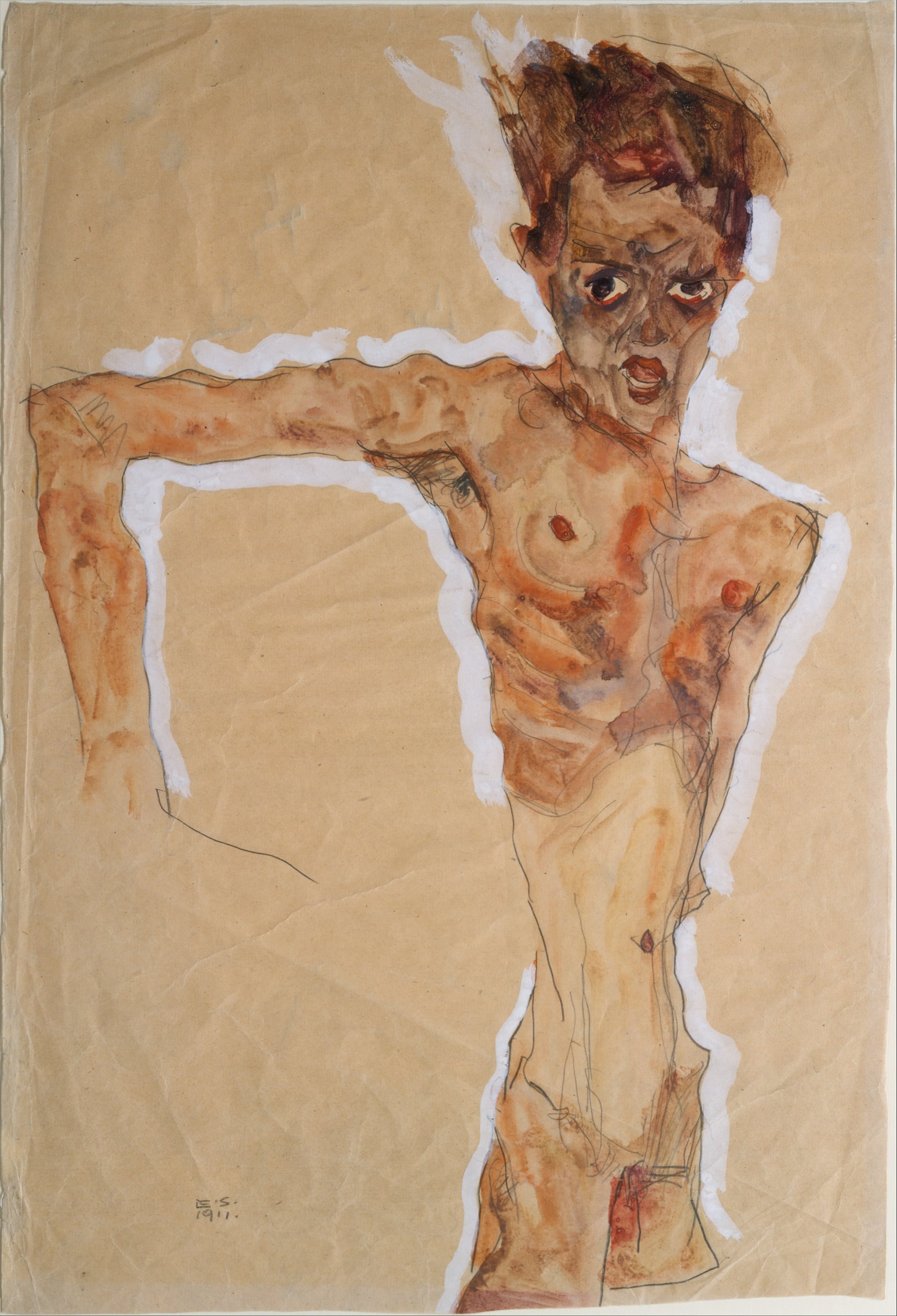 人体扭曲变形主题 - 未知名画作 - 人物姿态扭曲形象独特 