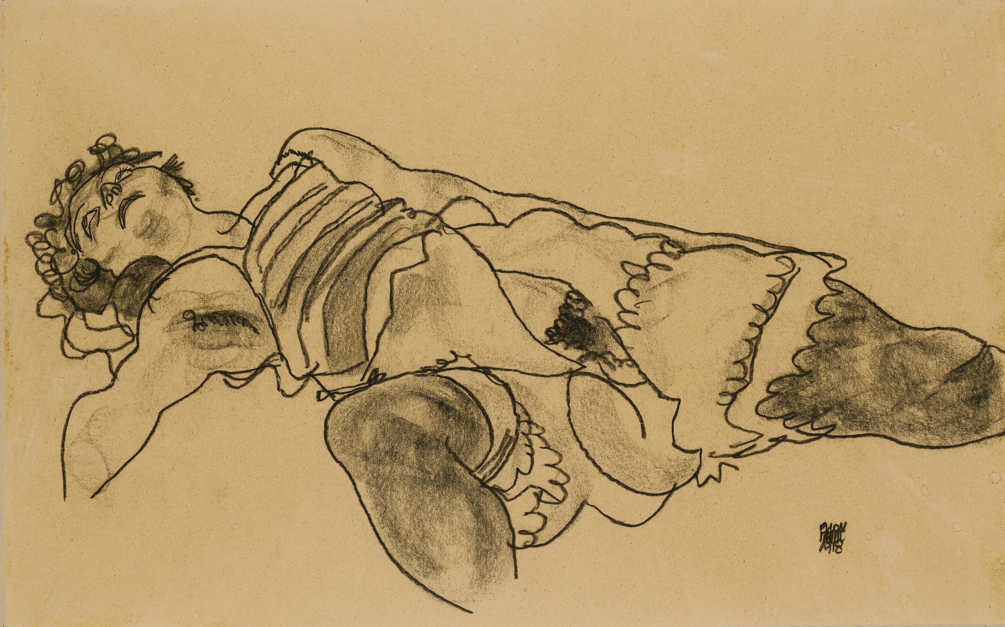 人体扭曲变形主题 - 无题 - 展现扭曲姿态的人物画作 