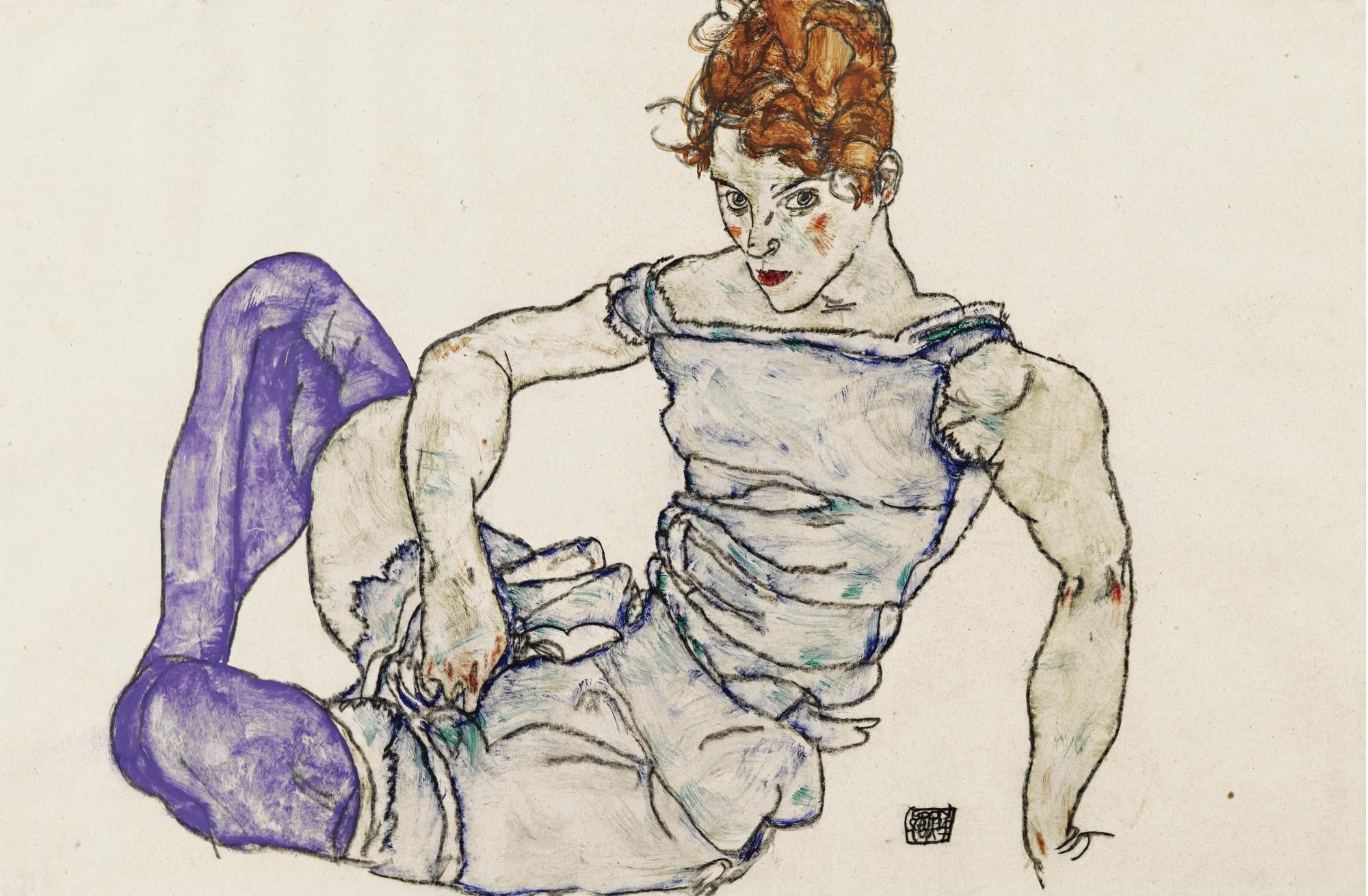 线条尖锐运用主题 - 坐姿女性 - 线条尖锐展现女性姿态 