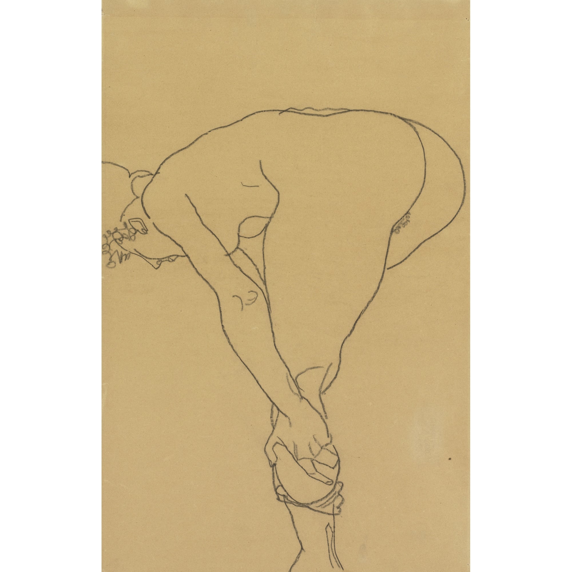 人体扭曲变形主题 - 未知作品 - 线条勾勒人体扭曲姿态 