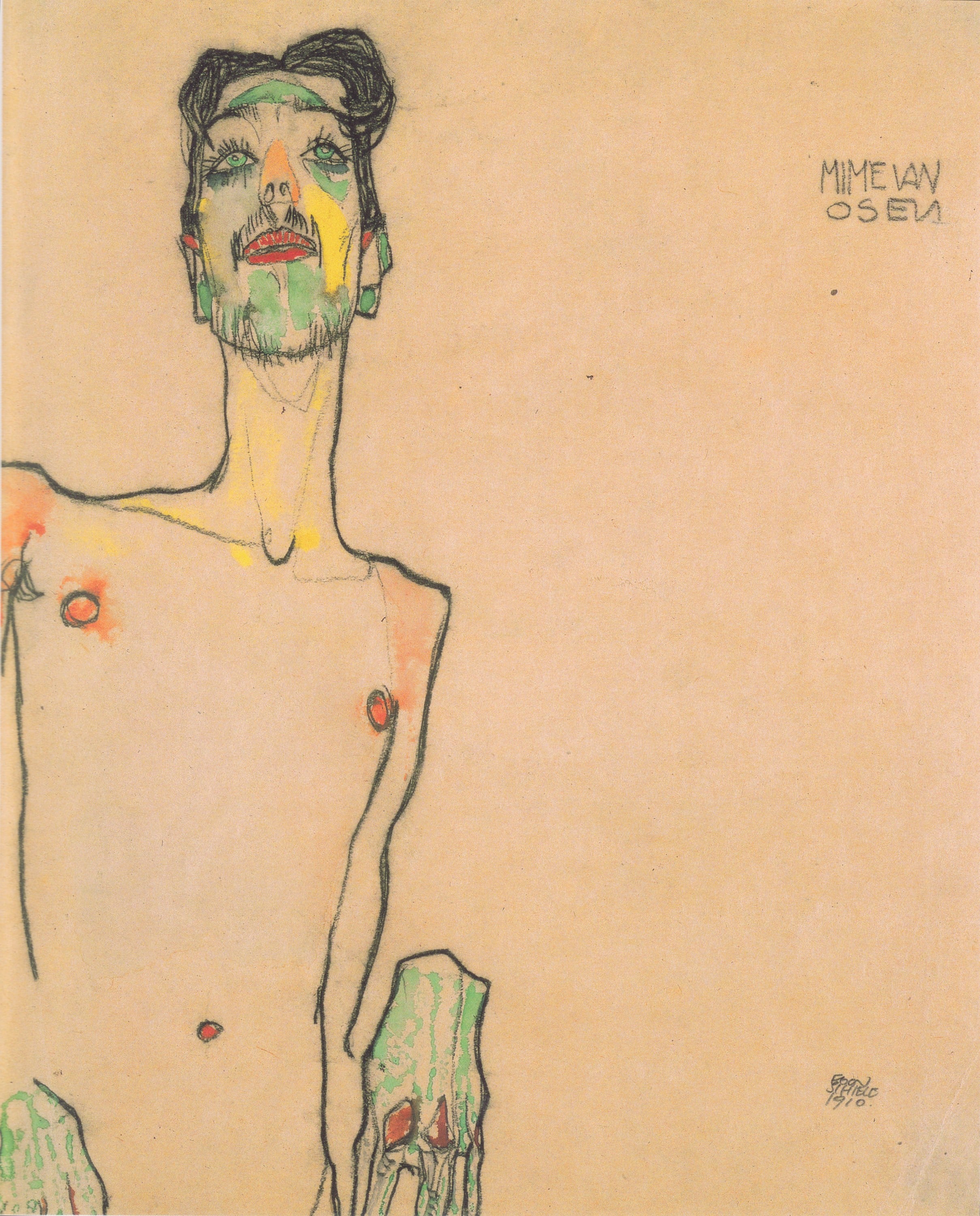 自画像自我剖析主题 - 小丑奥斯卡 - 独特线条展现自我形象 