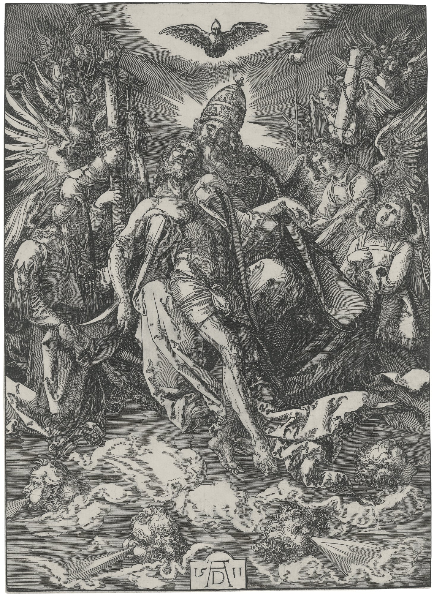 宗教故事诠释主题 - 升天的基督与圣父 - 描绘基督升天神圣场景 