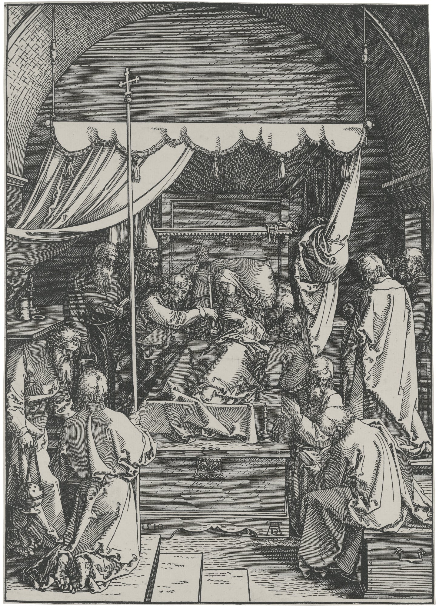 宗教故事诠释主题 - 圣母之死 - 描绘圣母临终众人场景 