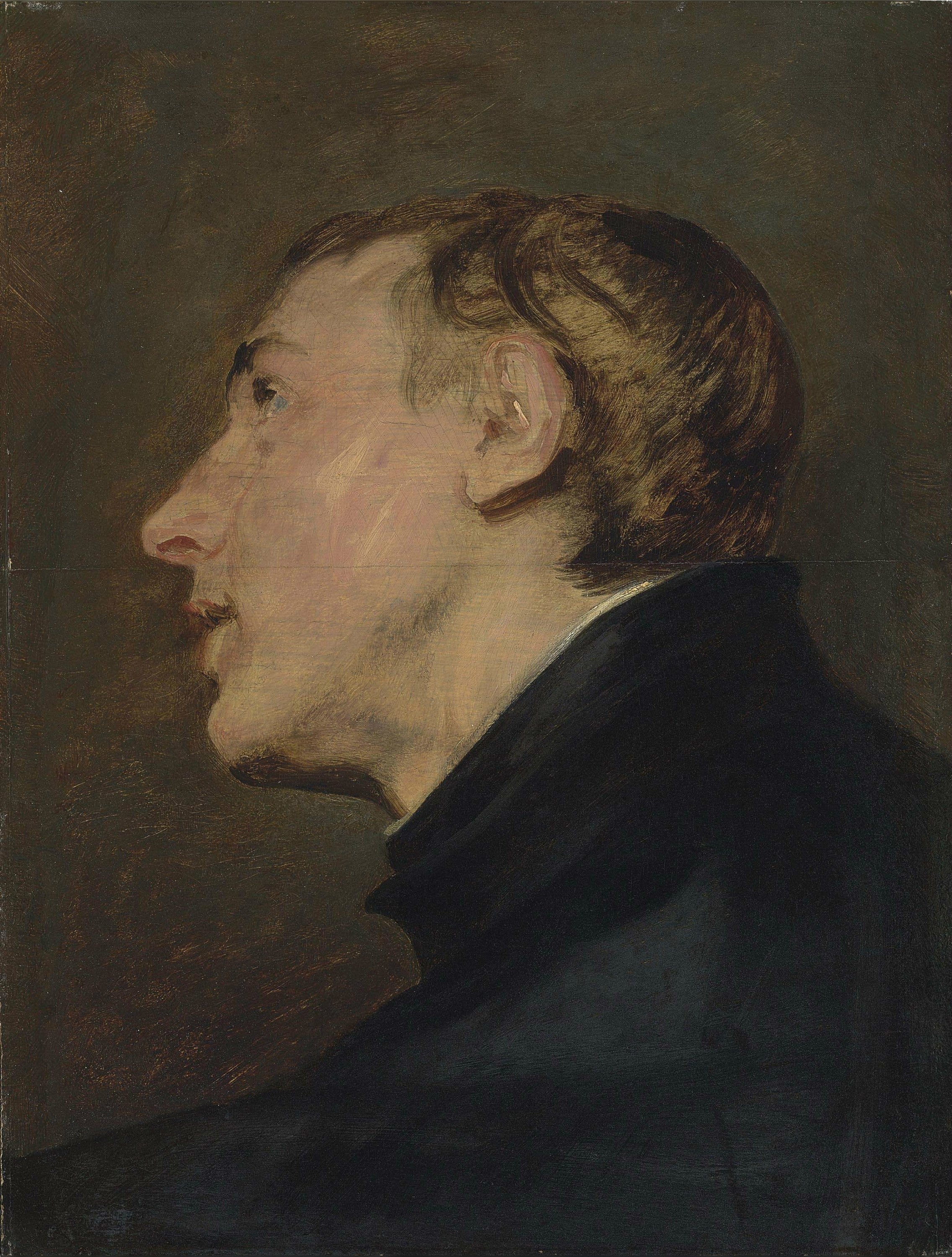 其他 - 男子侧面肖像 - 男子侧面神态之描绘 