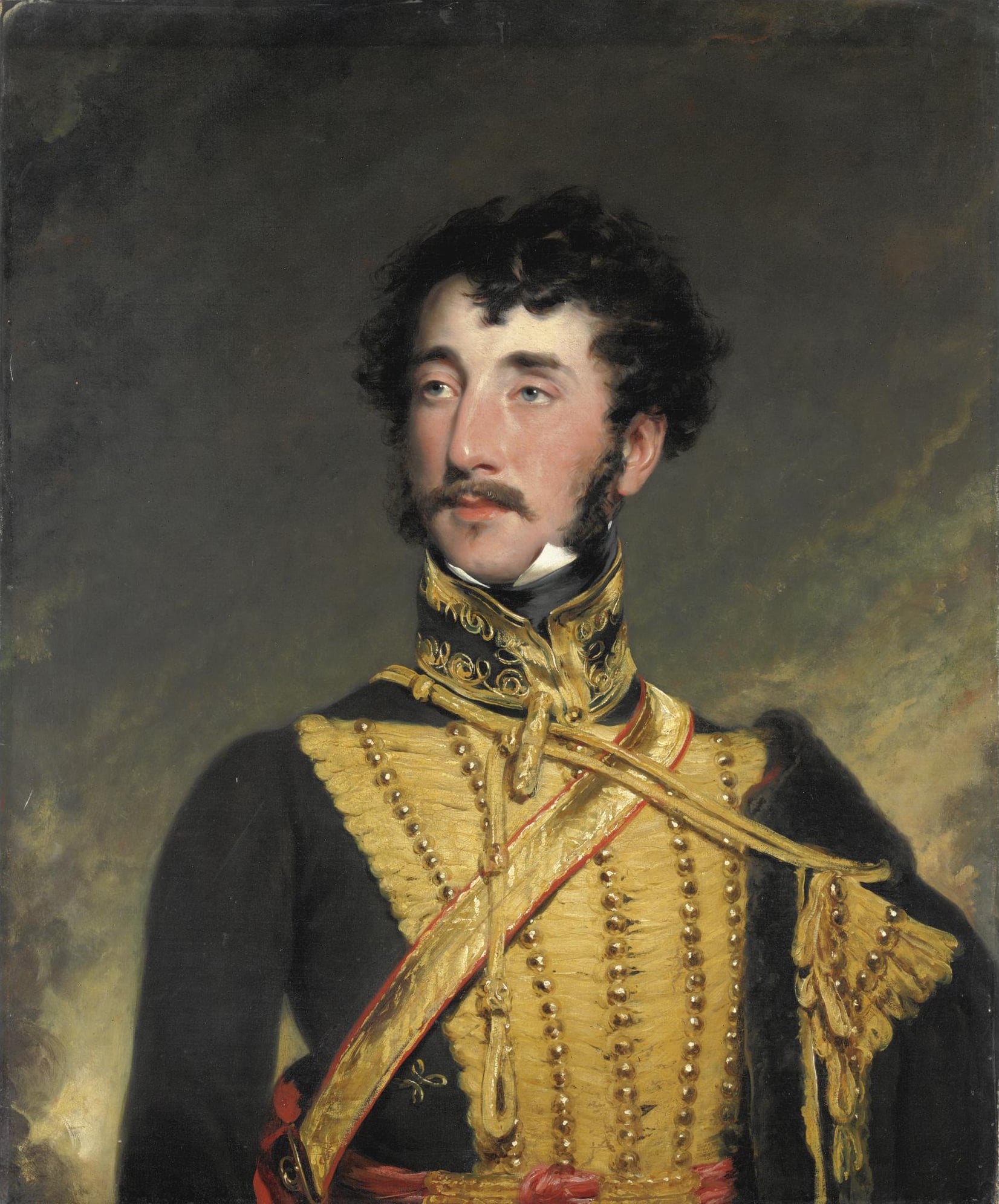 贵族肖像绘制主题 - 未知人物肖像 - 绘身着华丽军装的贵族 