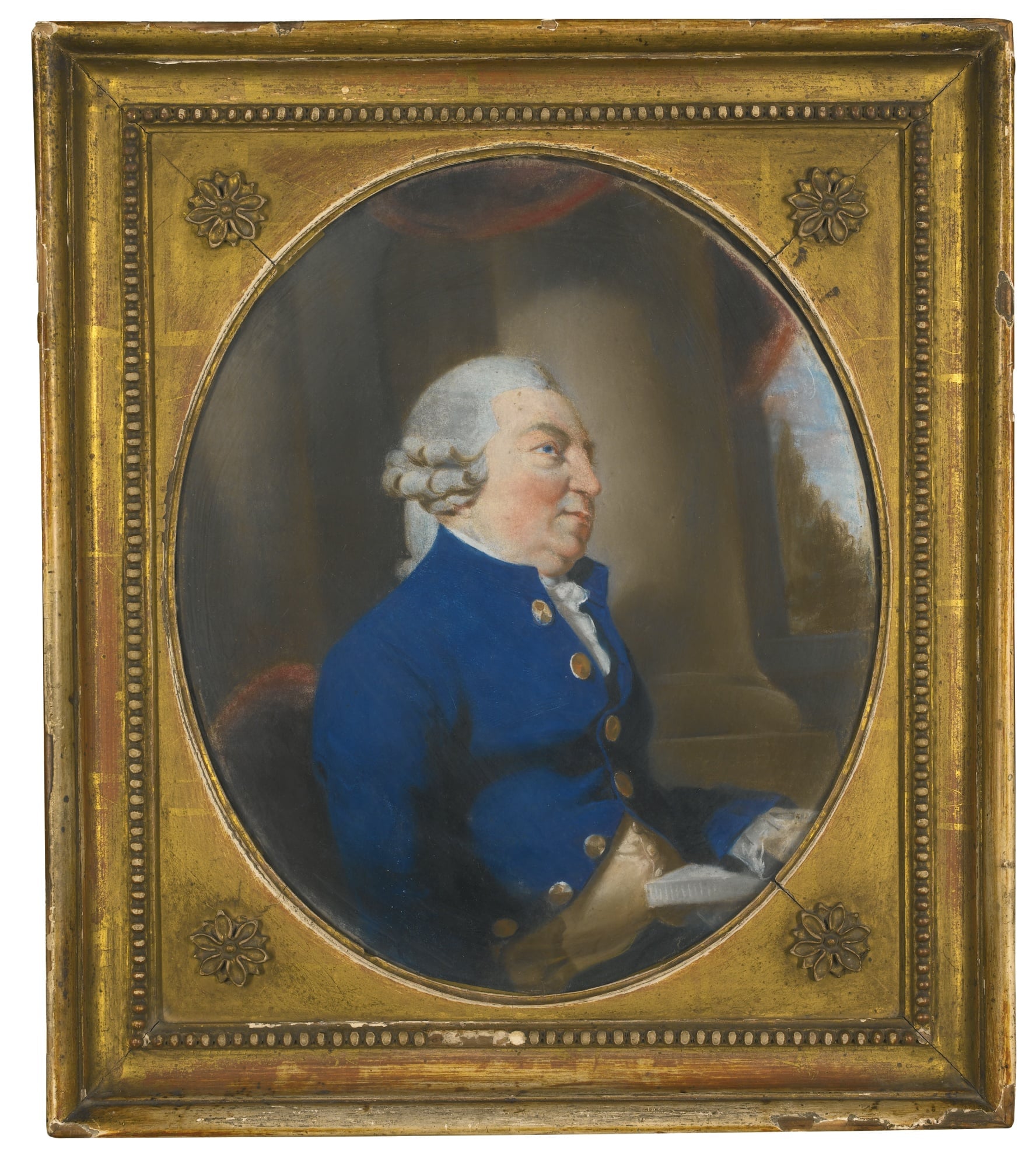 贵族肖像绘制主题 - 未知名男子肖像 - 绘男子身着蓝衣的形象 