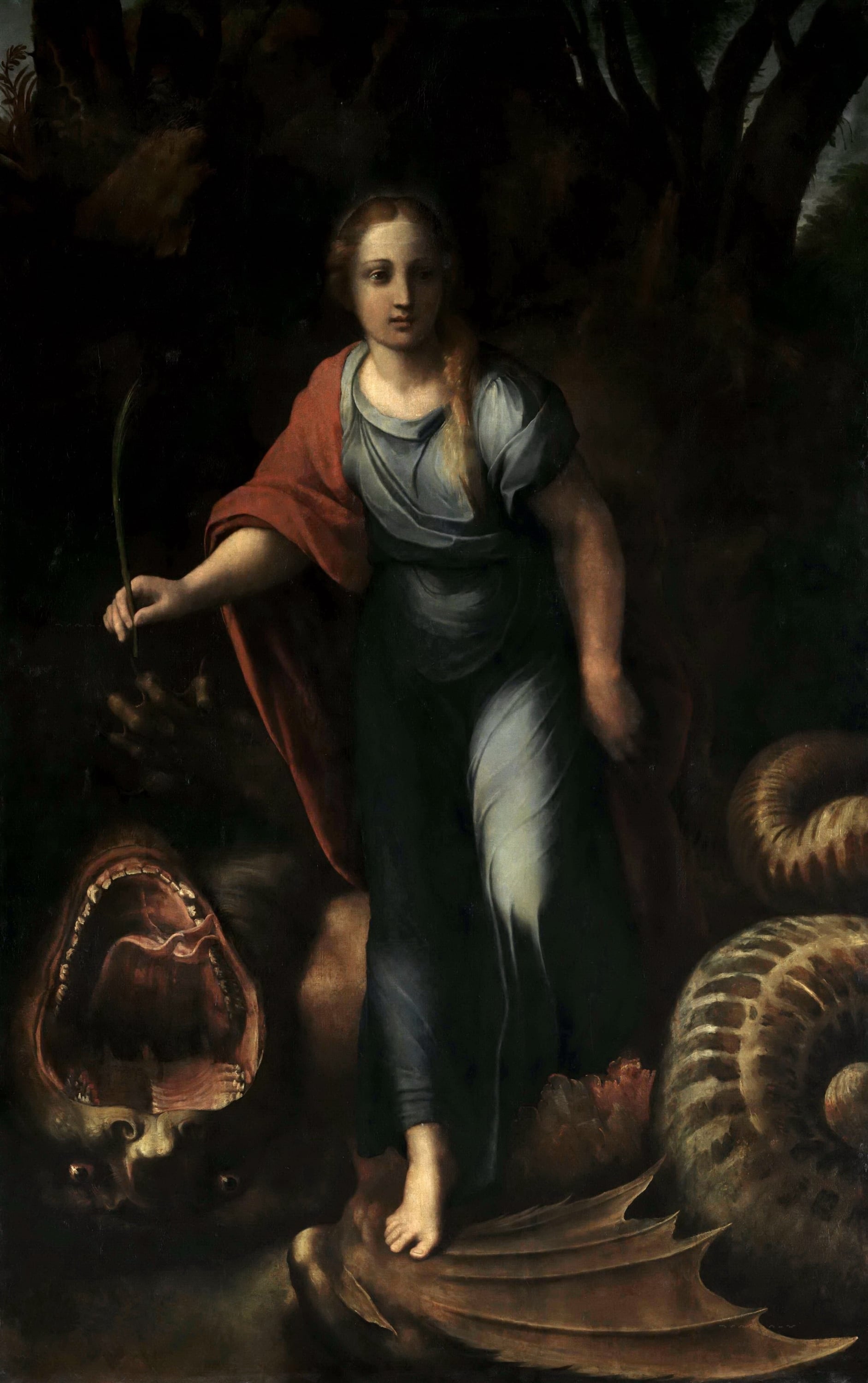 其他 - 未知 - 女子持杖站立怪兽身旁 