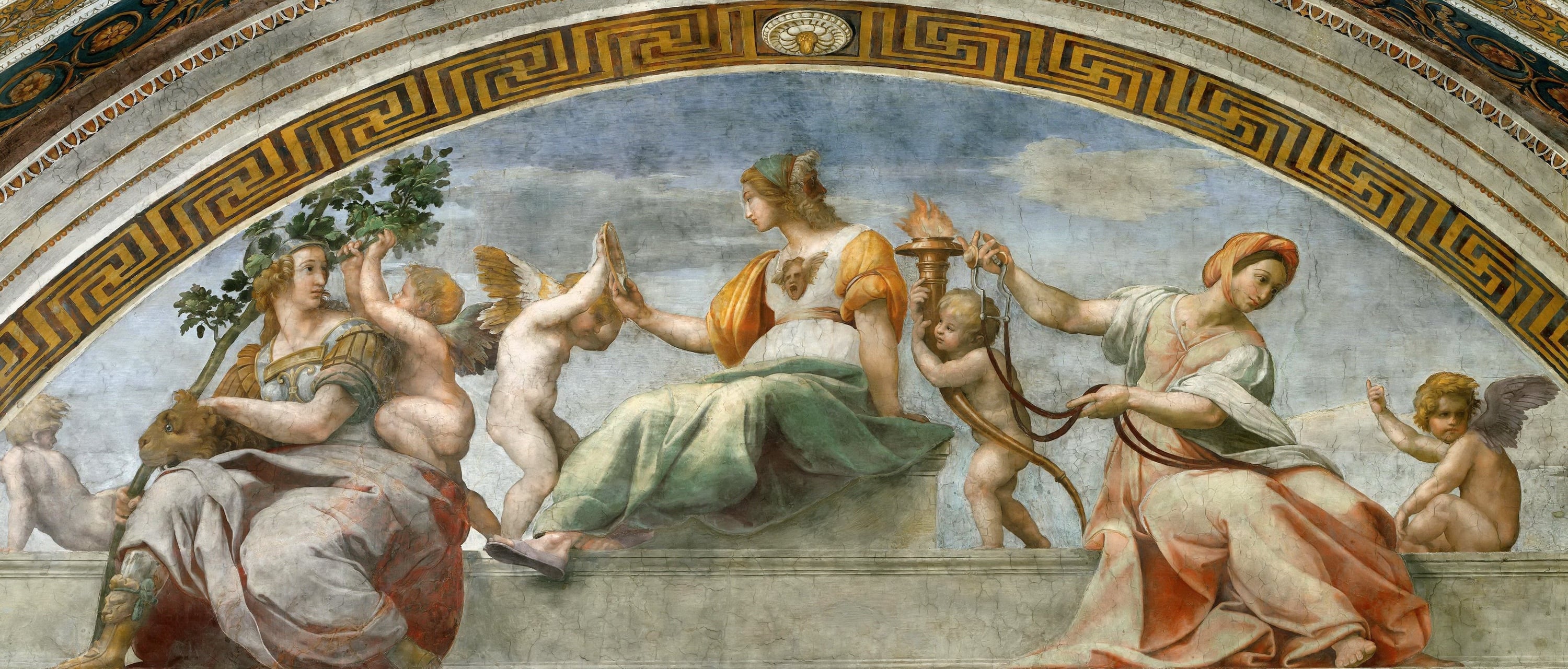 古典美学体现主题 - 雅典学院局部 - 展现古典人物优雅美感 