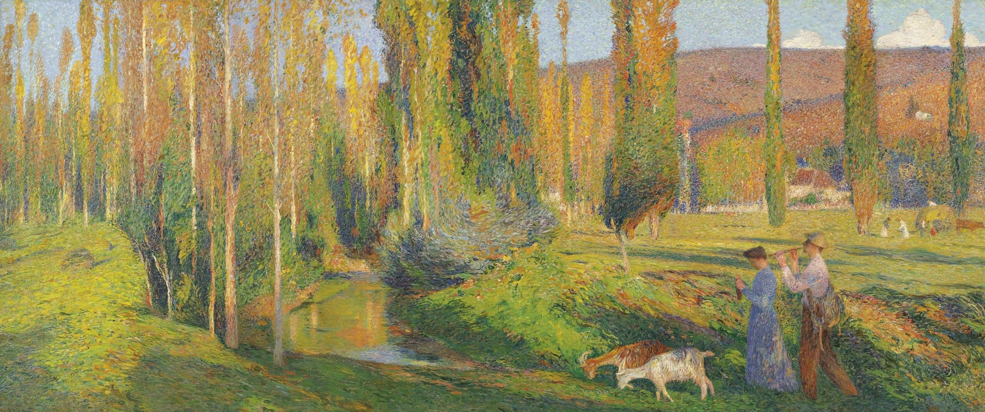 风景诗意主题 - 杨树小道 - 田园间漫步的惬意场景 