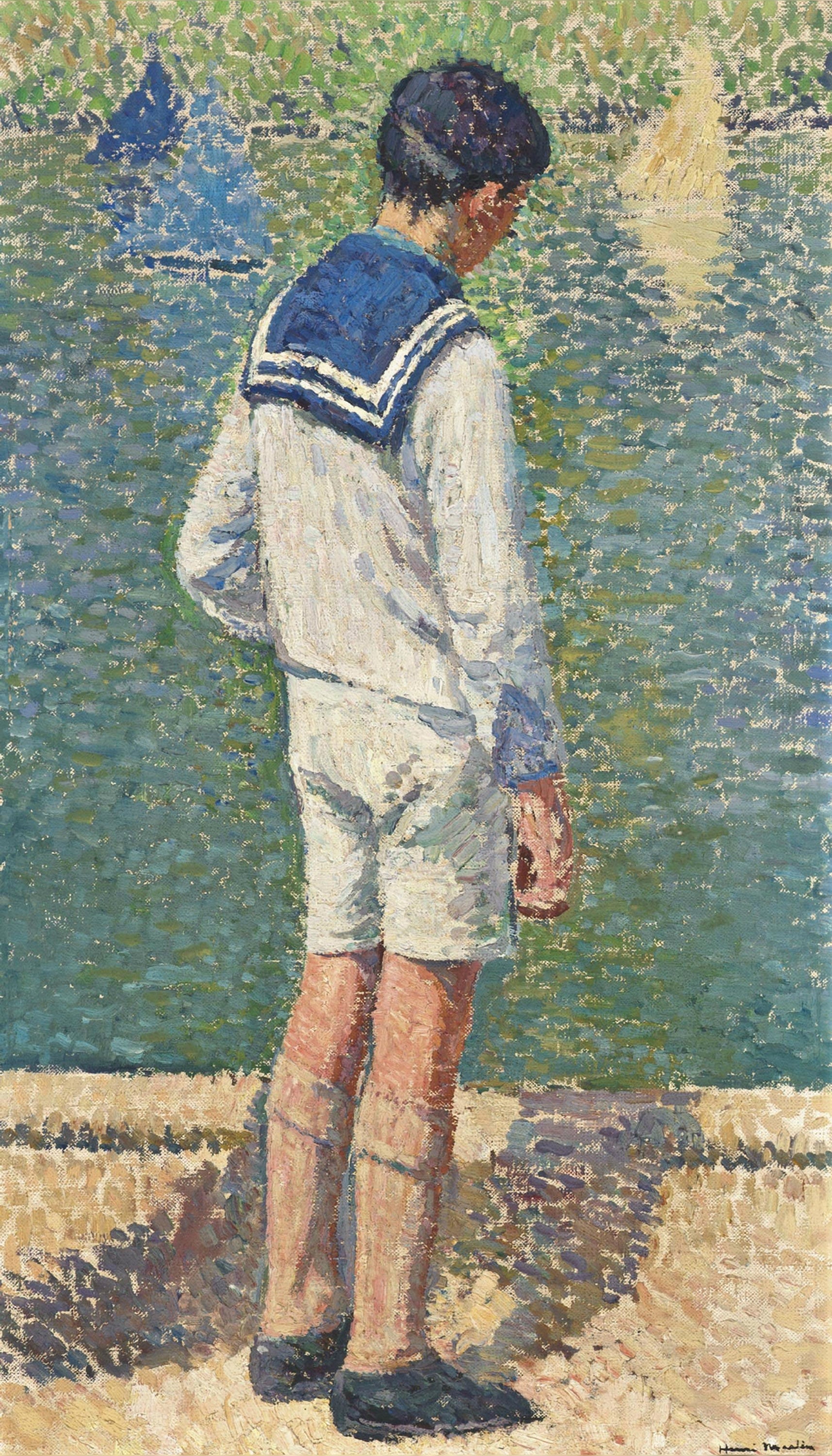 其他 - 无确切名字 - 男孩着水手服望水面 