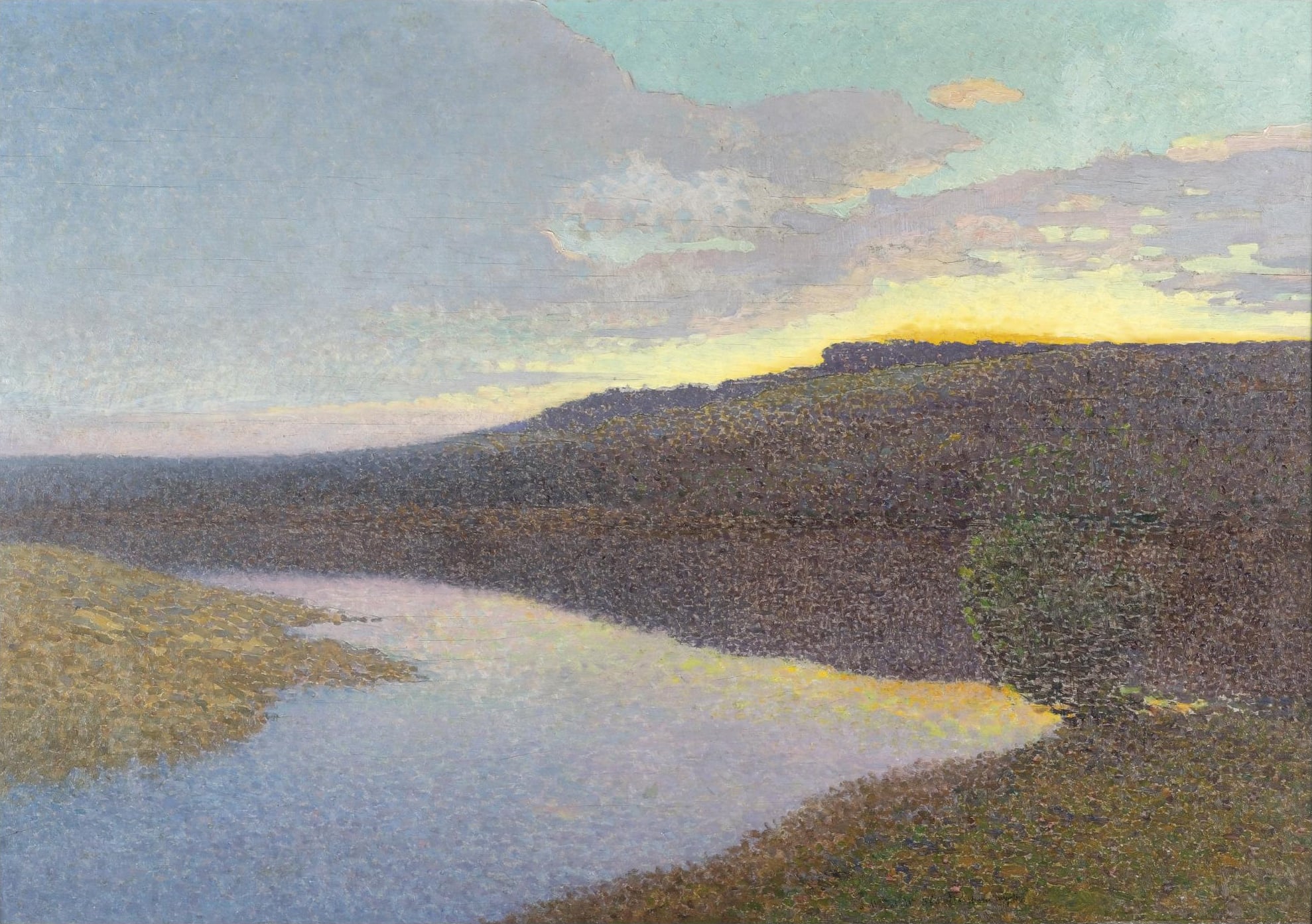 风景诗意主题 - 未知 - 河畔黄昏景色宁静优美 