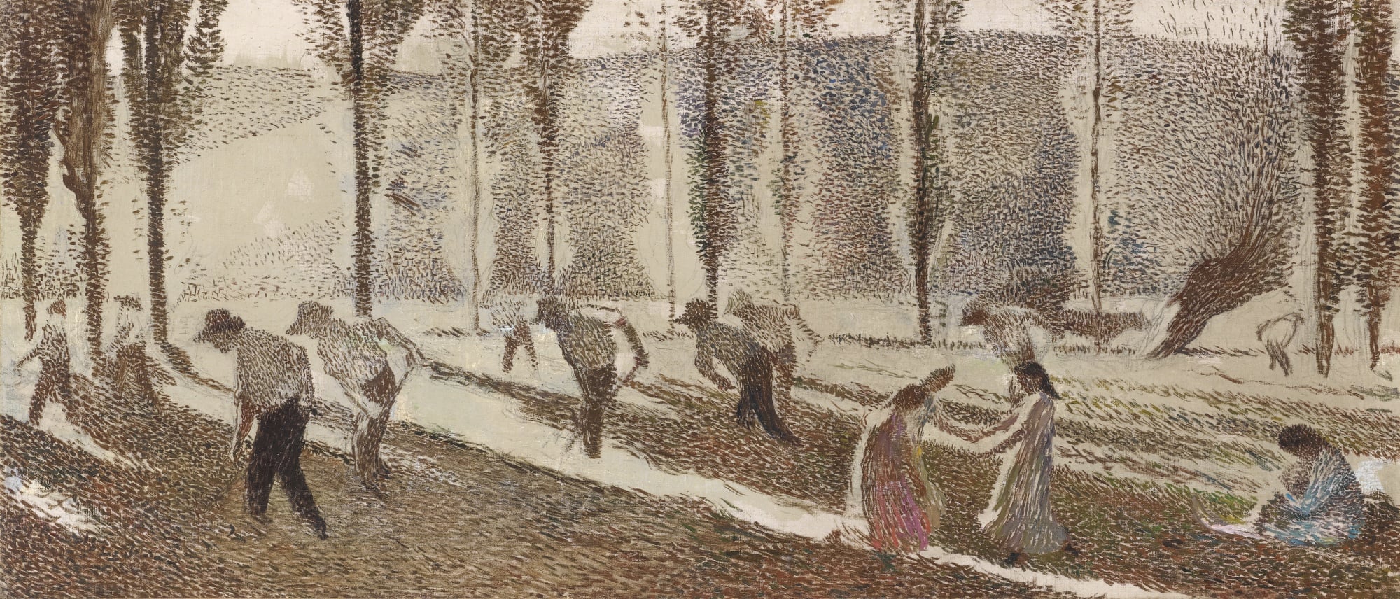 风景诗意主题 - 未知名画作 - 描绘户外劳作生活图景 