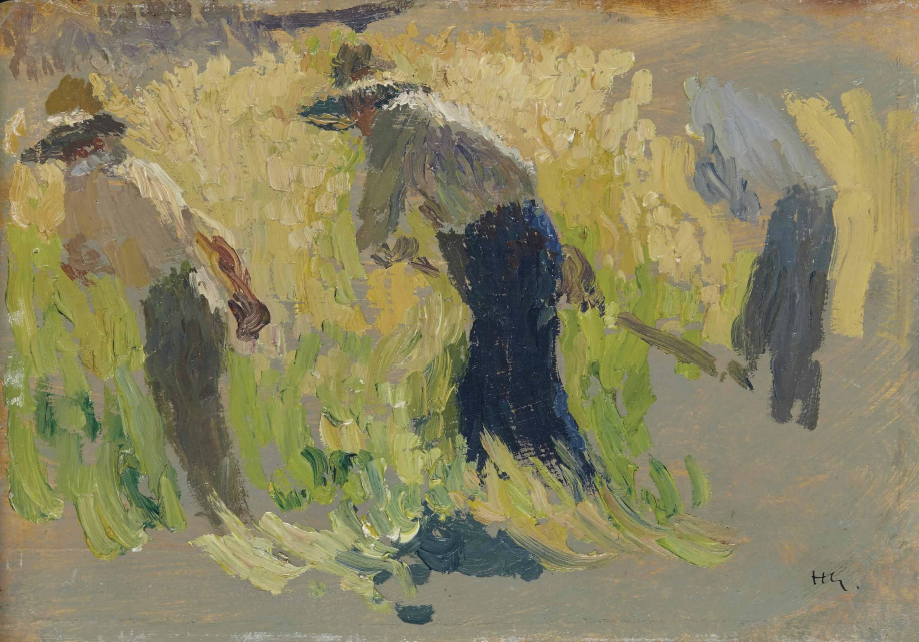 风景诗意主题 - 田间劳作场景 - 描绘农人田间劳作景象 