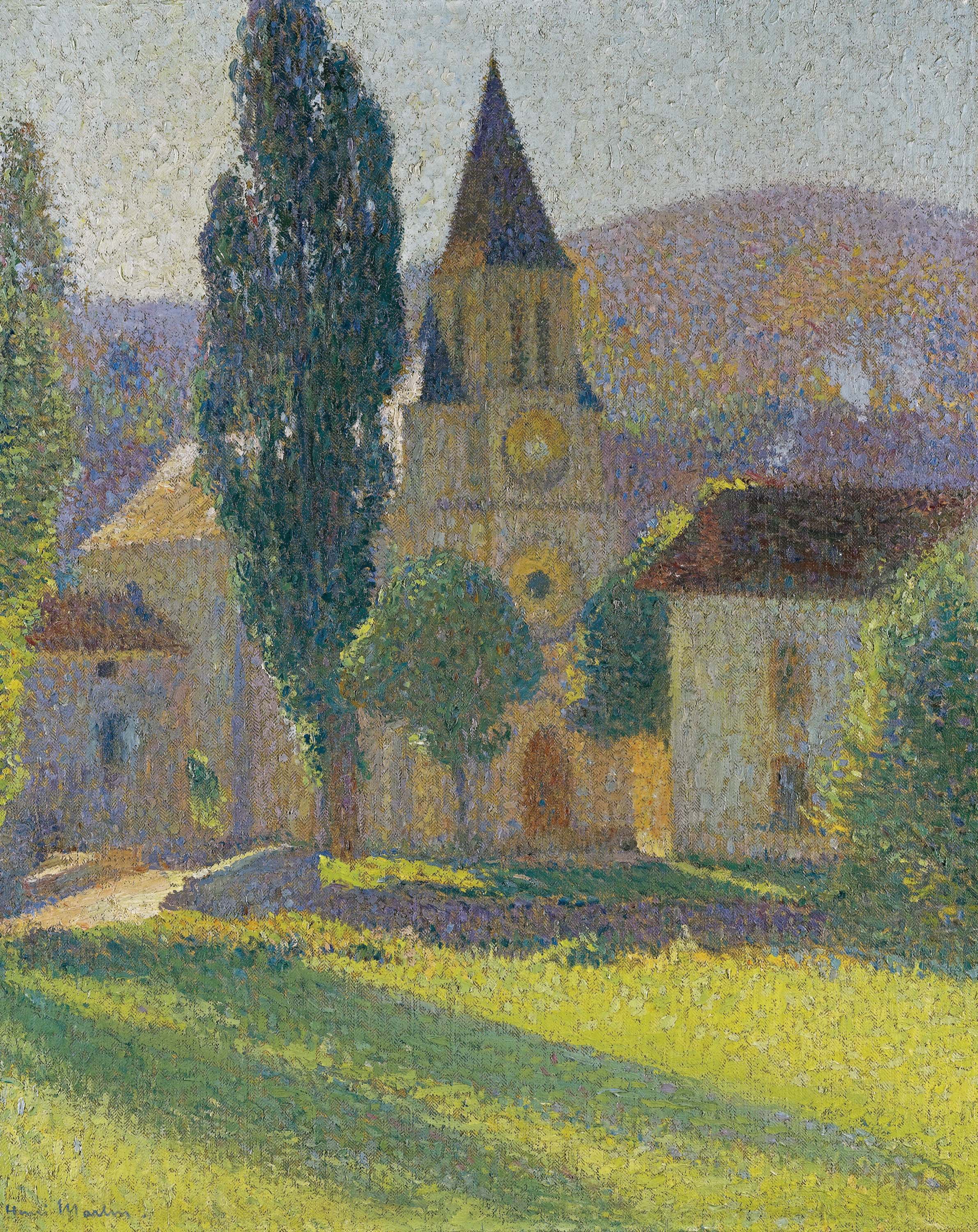 风景诗意主题 - 未知名教堂风景画作 - 绘教堂与自然和谐景致 