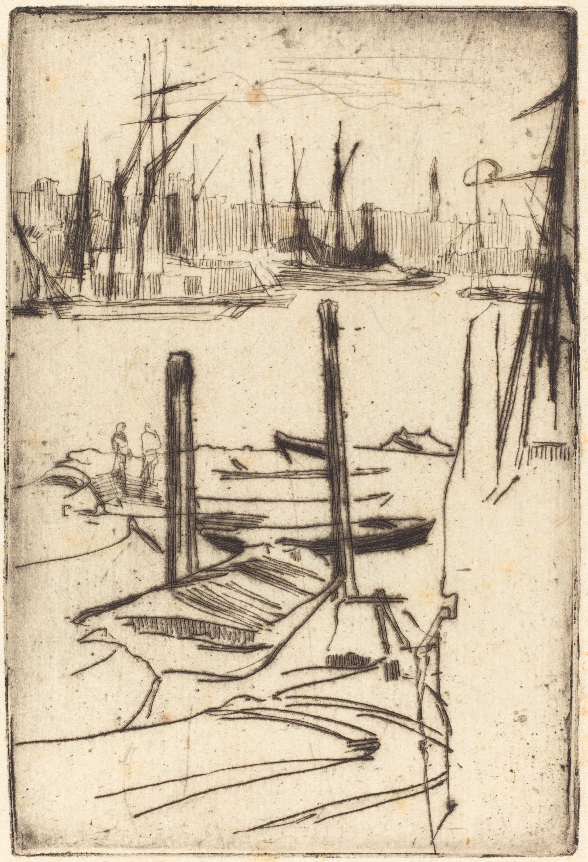 其他 - 未知作品 - 简单勾勒港口船只景象 