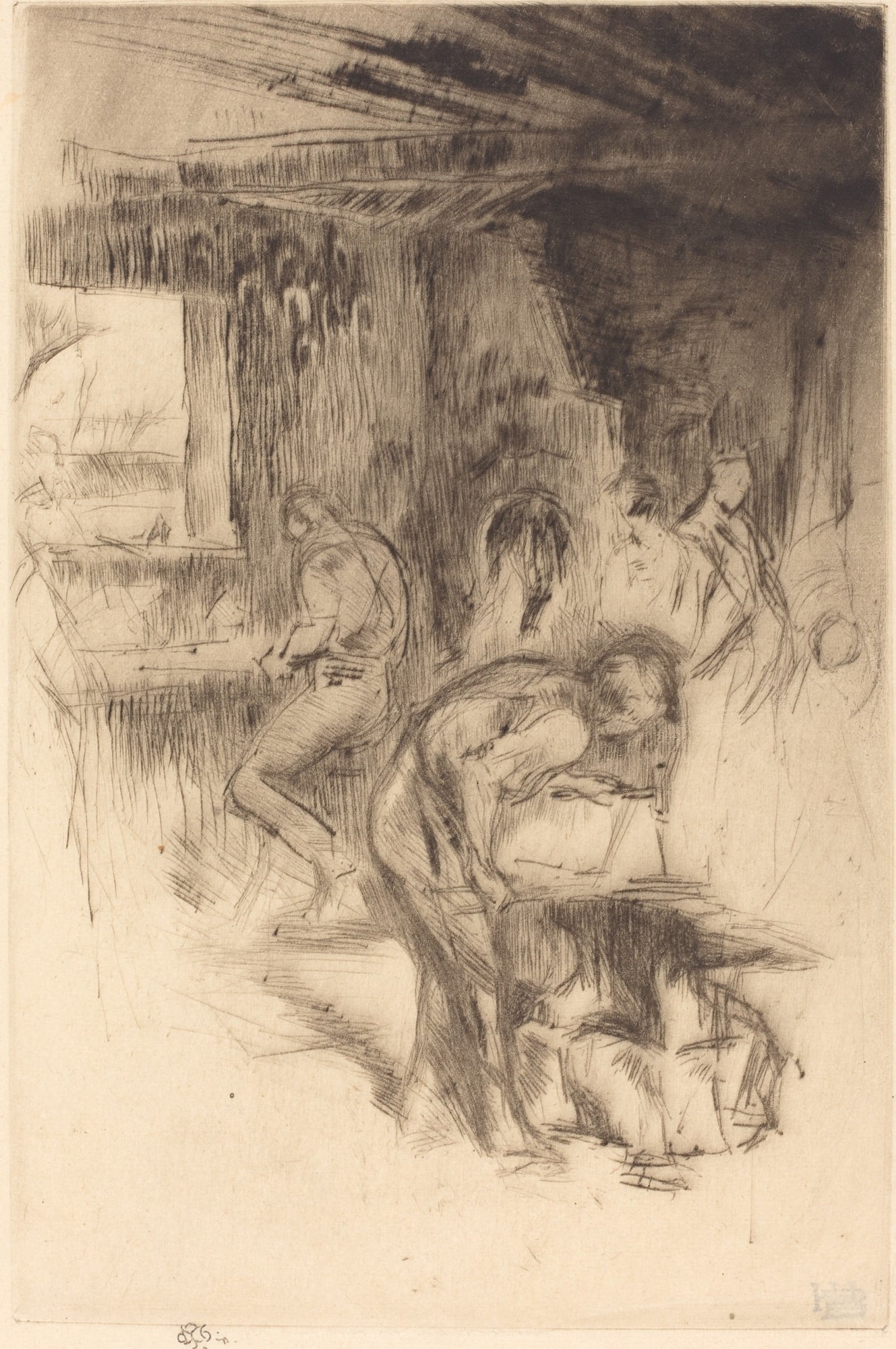 其他 - 未命名素描 - 人物劳作场景铅笔速写 