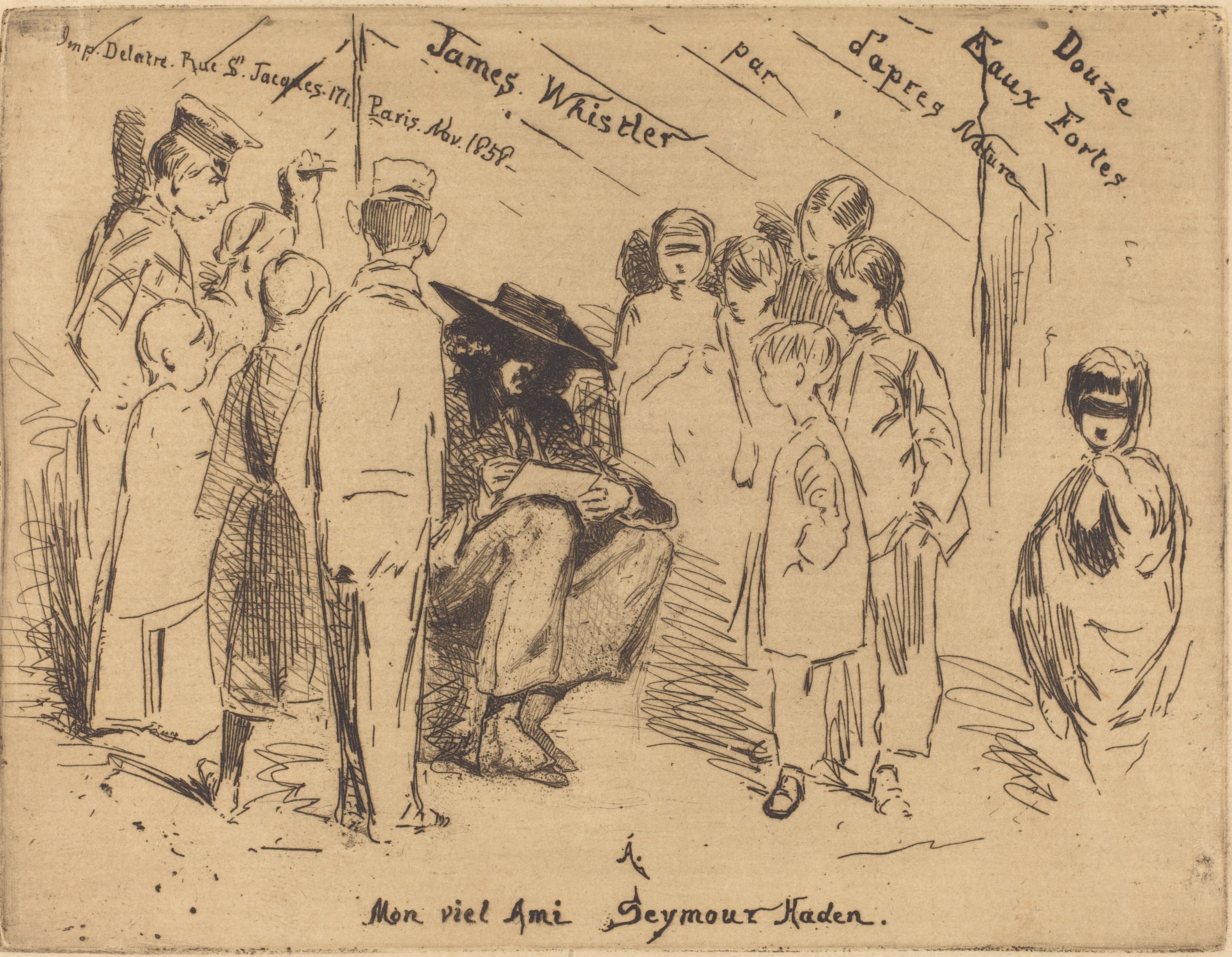 人物肖像神韵主题 - 詹姆斯·惠斯勒像 - 描绘人物群像展现神态 