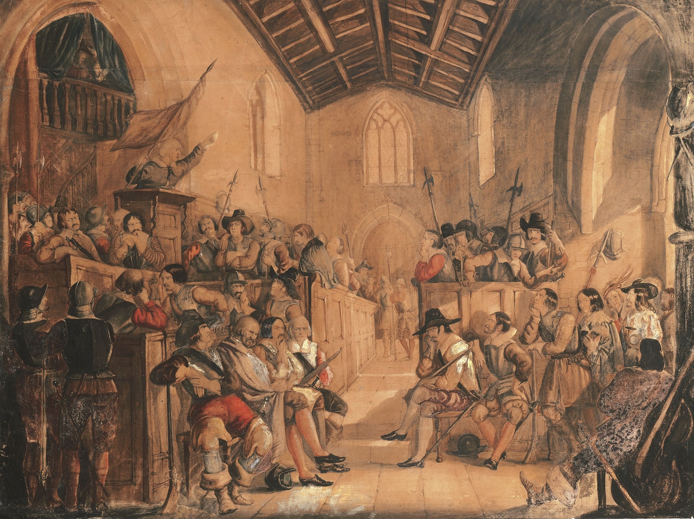 历史场景再现主题 - 无明确名字 - 室内众人的历史场景 